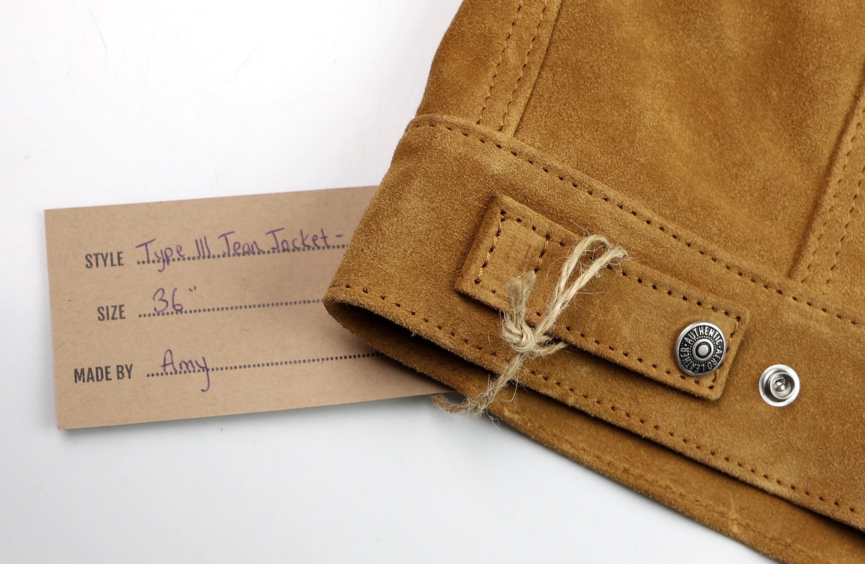 Aero Type 3 Jean Jacket, size 36, Golden Suede