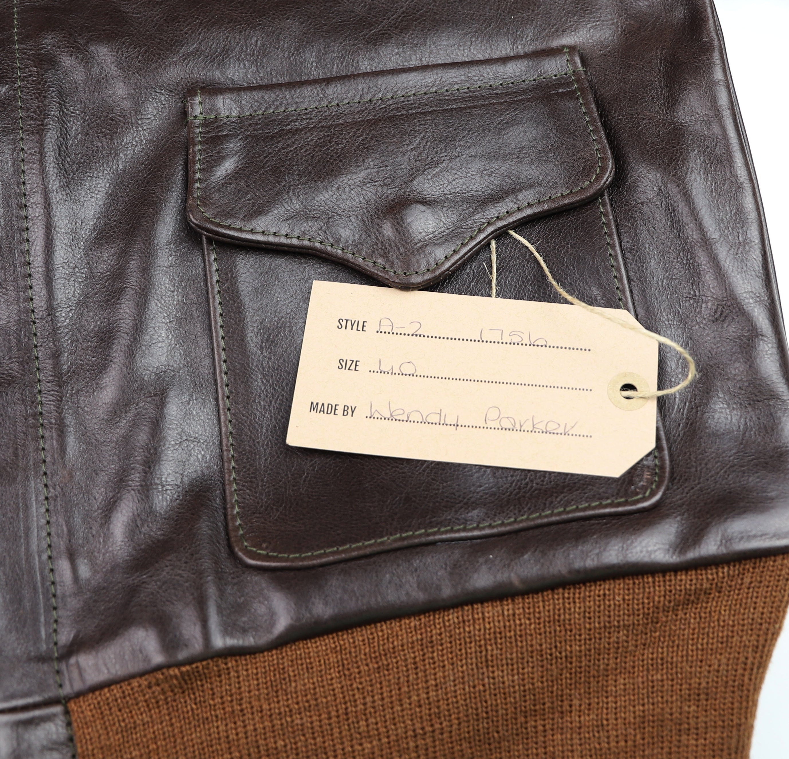 Aero A-2 Military Flight Jacket, size 40, Chestnut Badalassi Cowhide