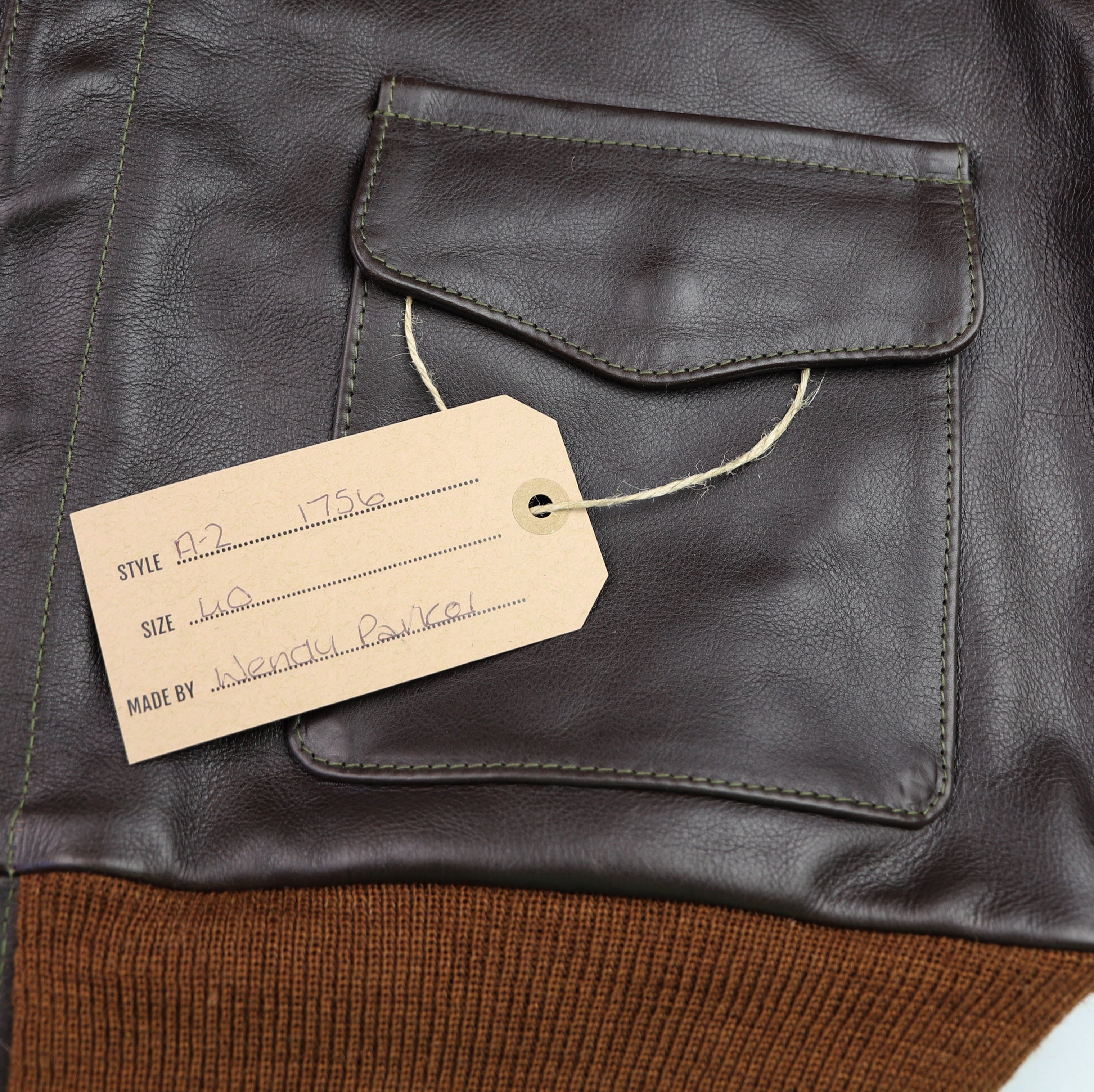 Aero A-2 Military Flight Jacket, size 40, Dark Seal Vicenza Horsehide
