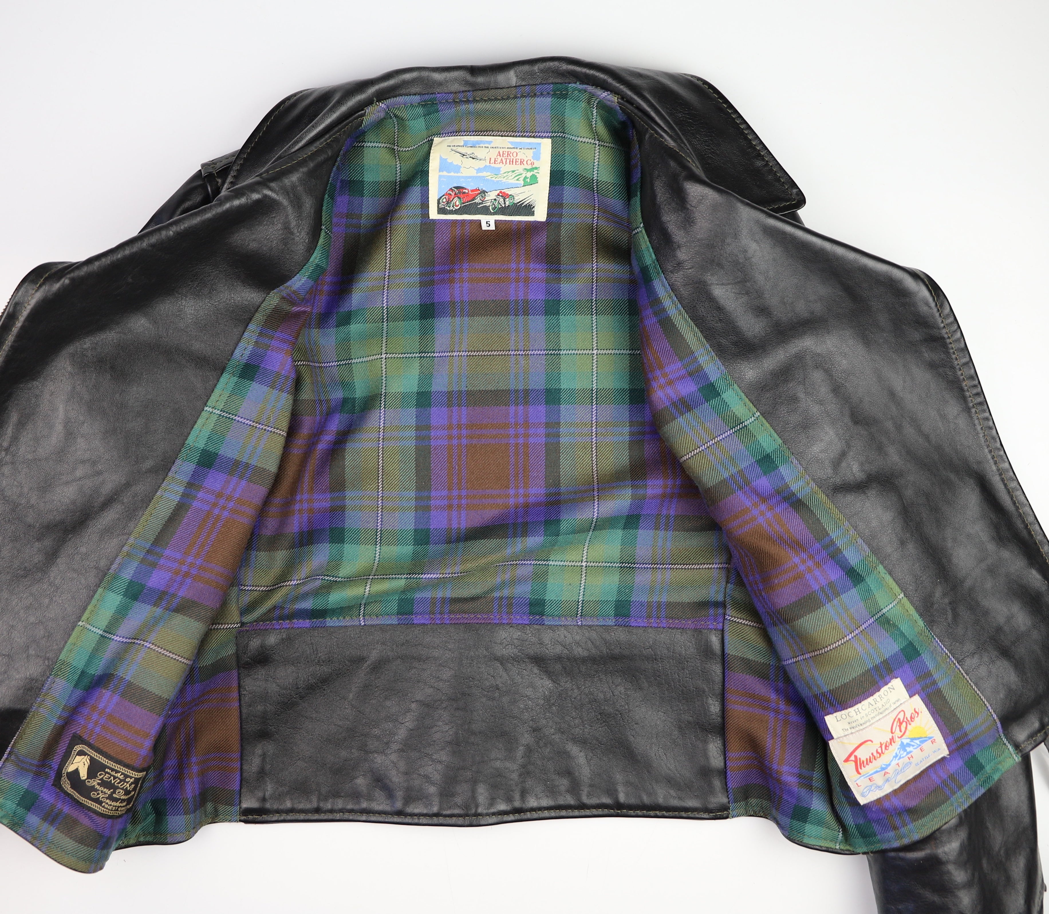Aero Women's Motorcycle Jacket, size 5, Blackened Brown Vicenza Horsehide