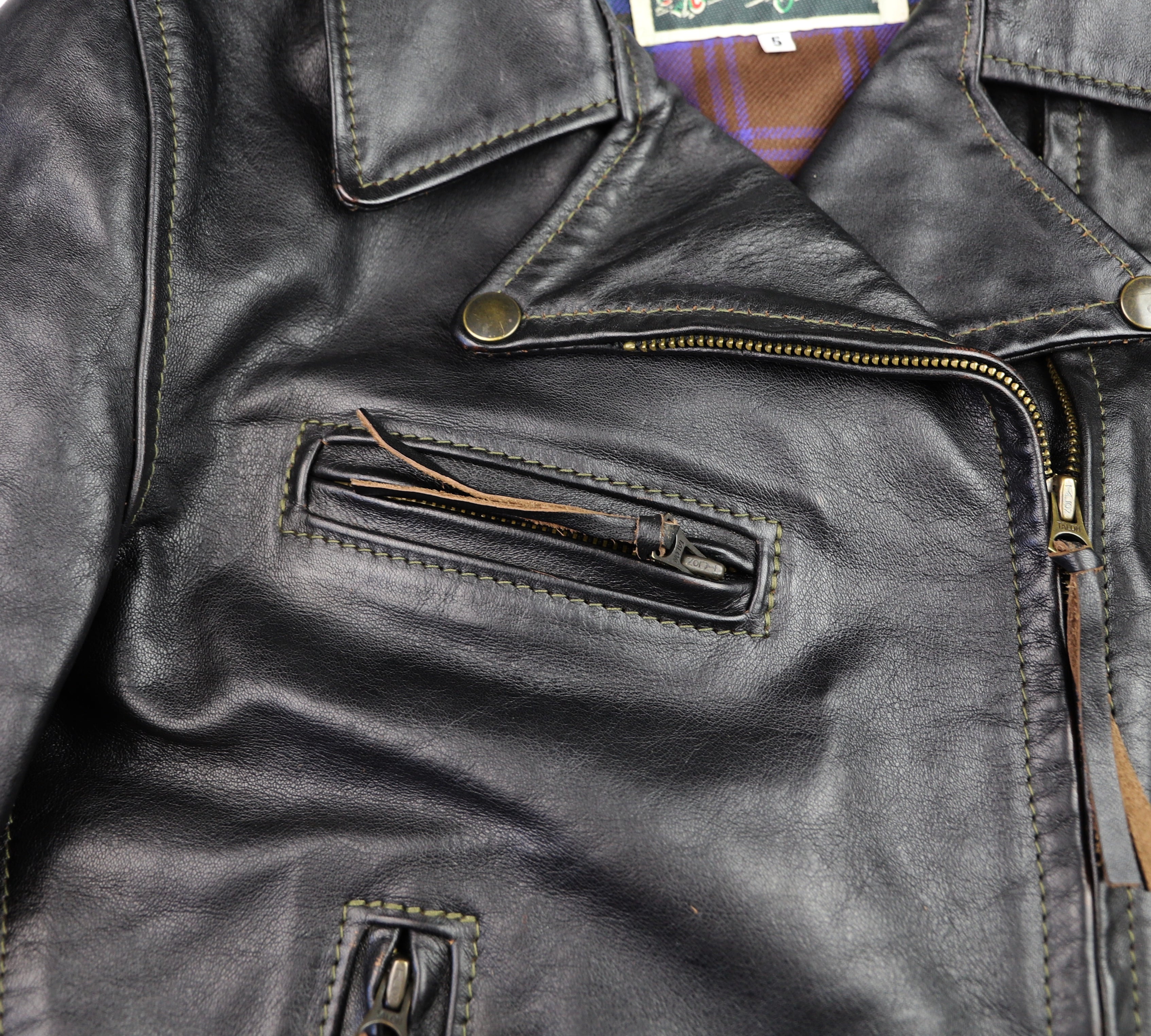 Aero Women's Motorcycle Jacket, size 5, Blackened Brown Vicenza Horsehide