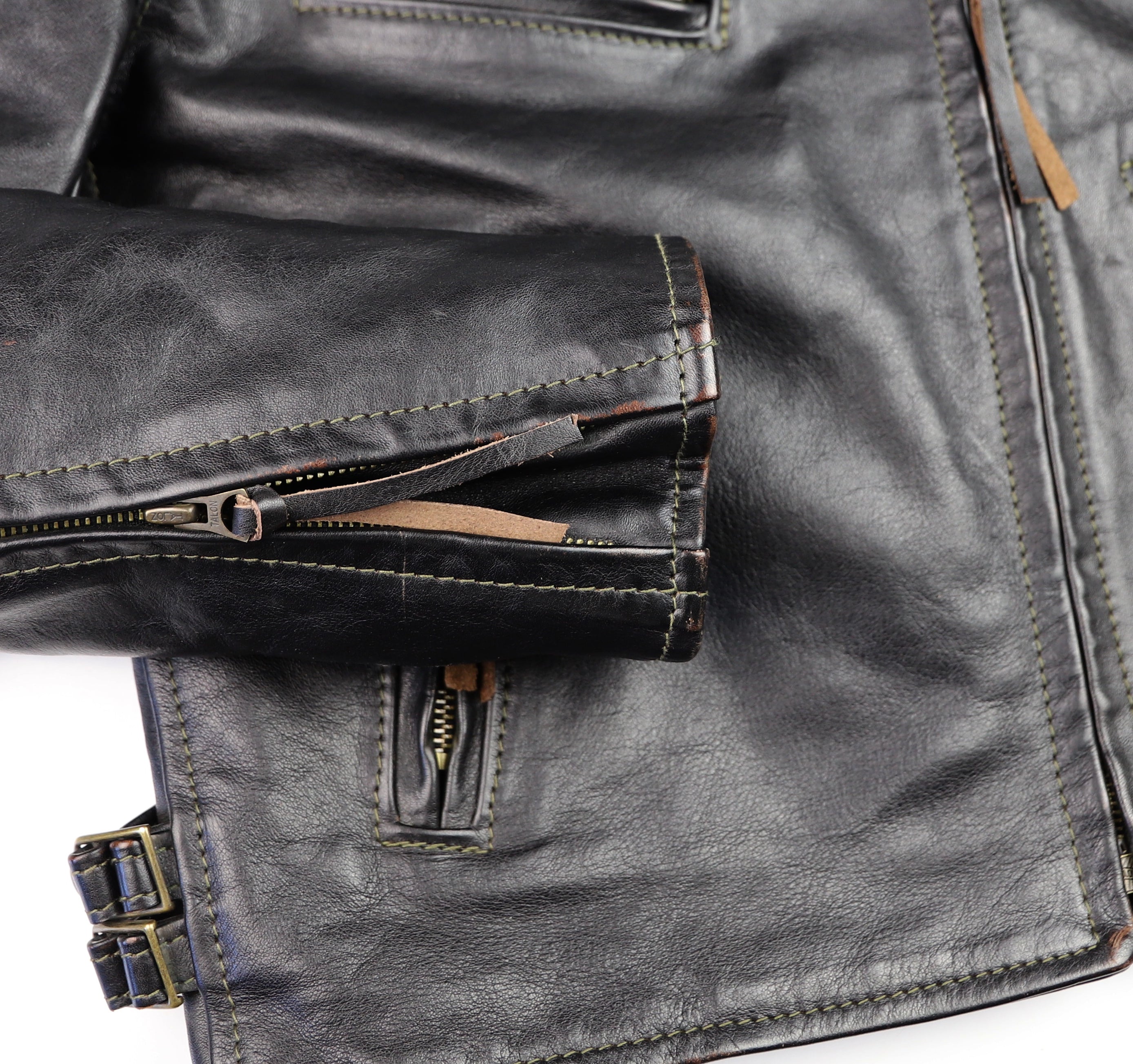 Aero Women's Motorcycle Jacket, size 5, Blackened Brown Vicenza Horsehide