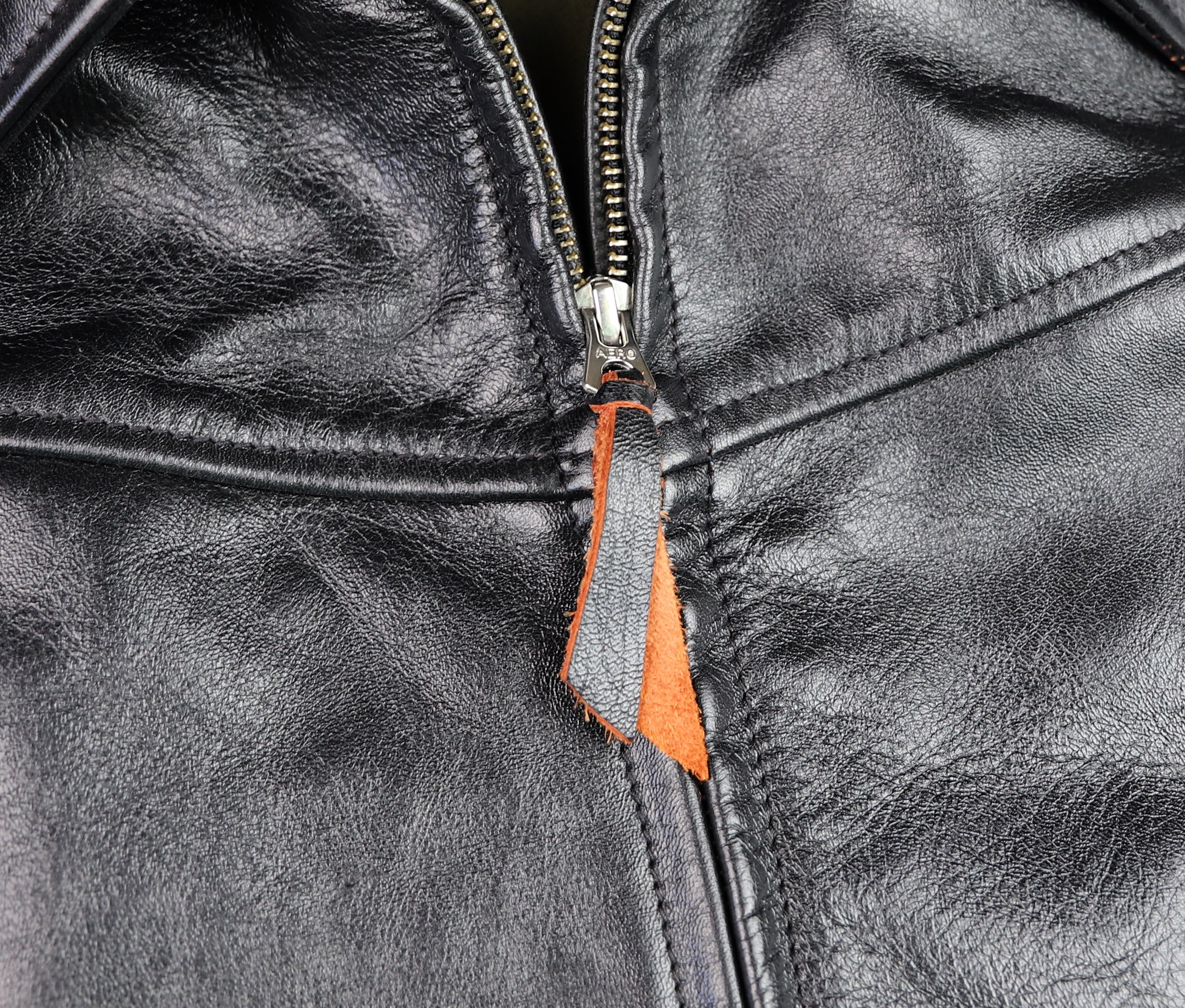 Aero Highwayman, size 44, Black Jerky Horsehide, Gently Worn