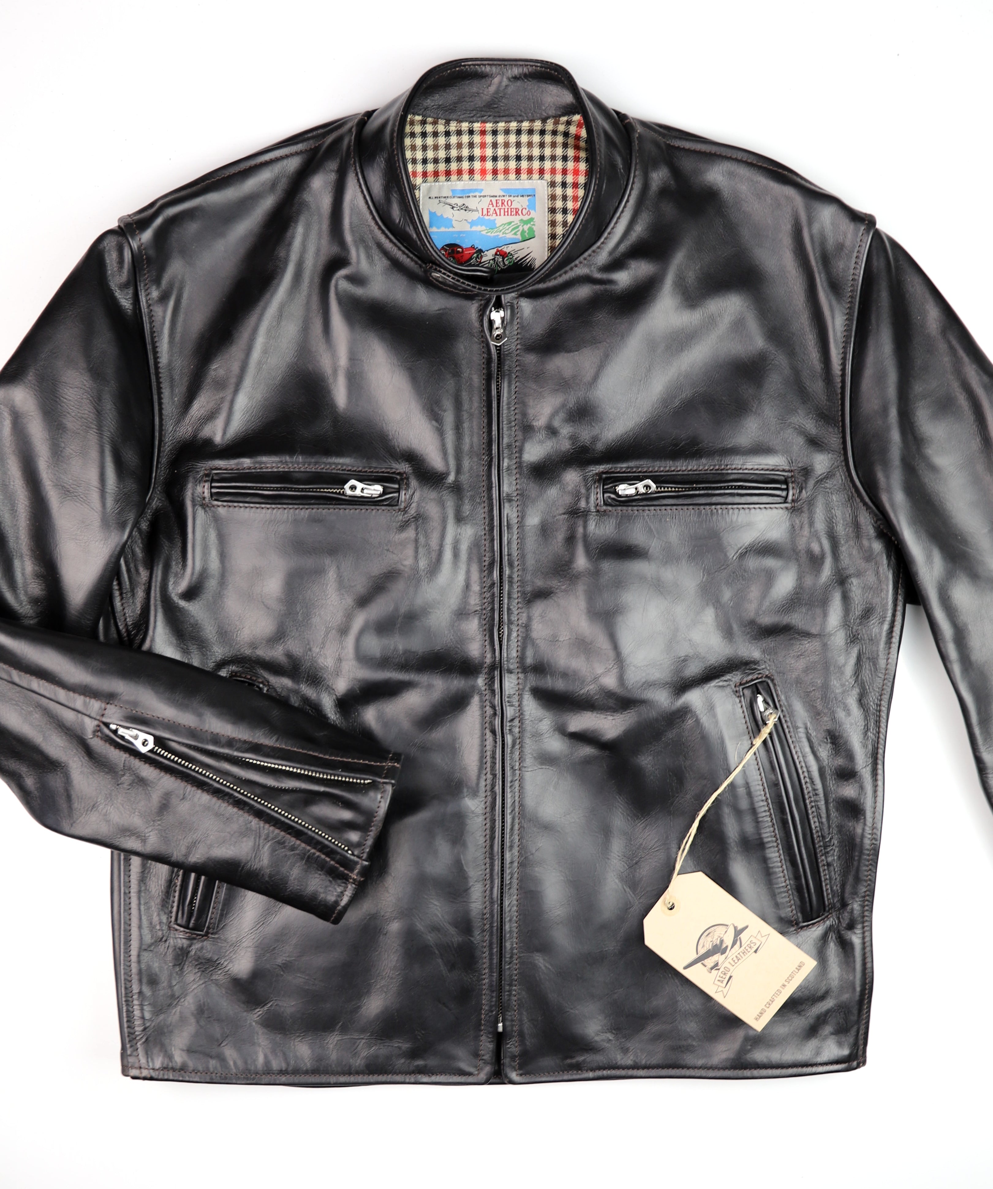Aero Cafe' Racer, size 44, Black CXL Steerhide