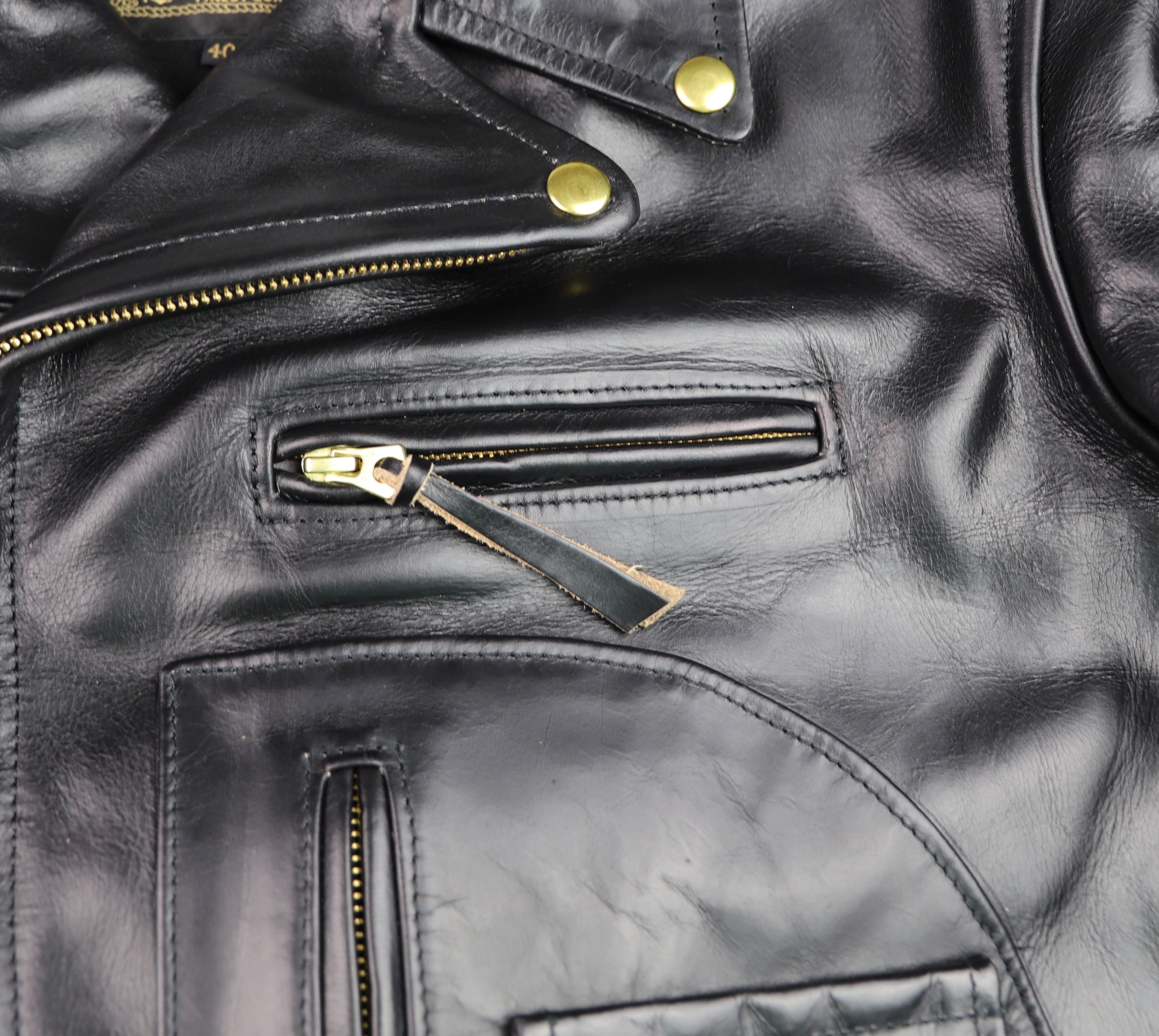 Aero D-Pocket Ridley with removable Mouton Collar, size 40, Black CXL Steerhide