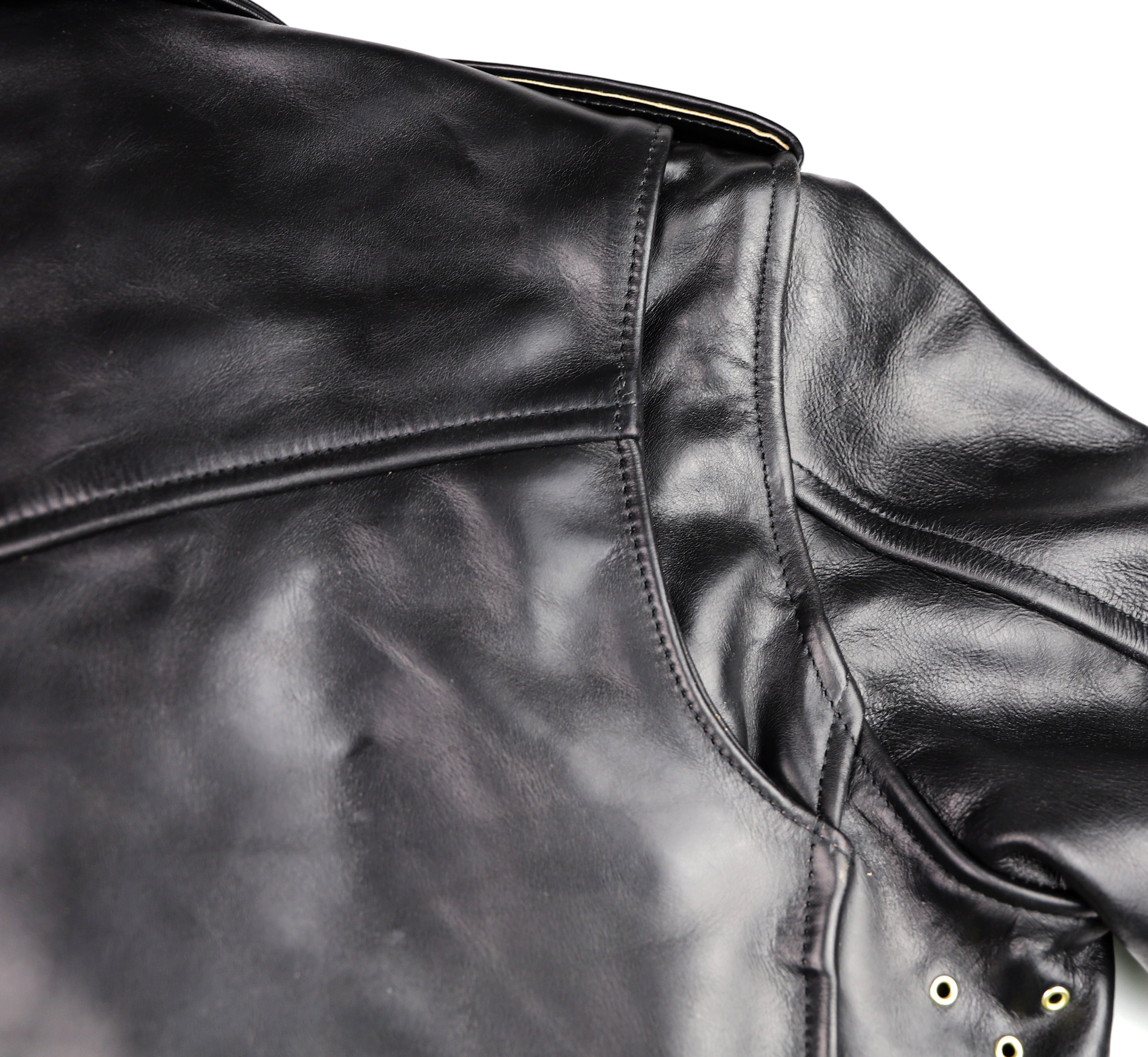 Aero D-Pocket Ridley with removable Mouton Collar, size 40, Black CXL Steerhide