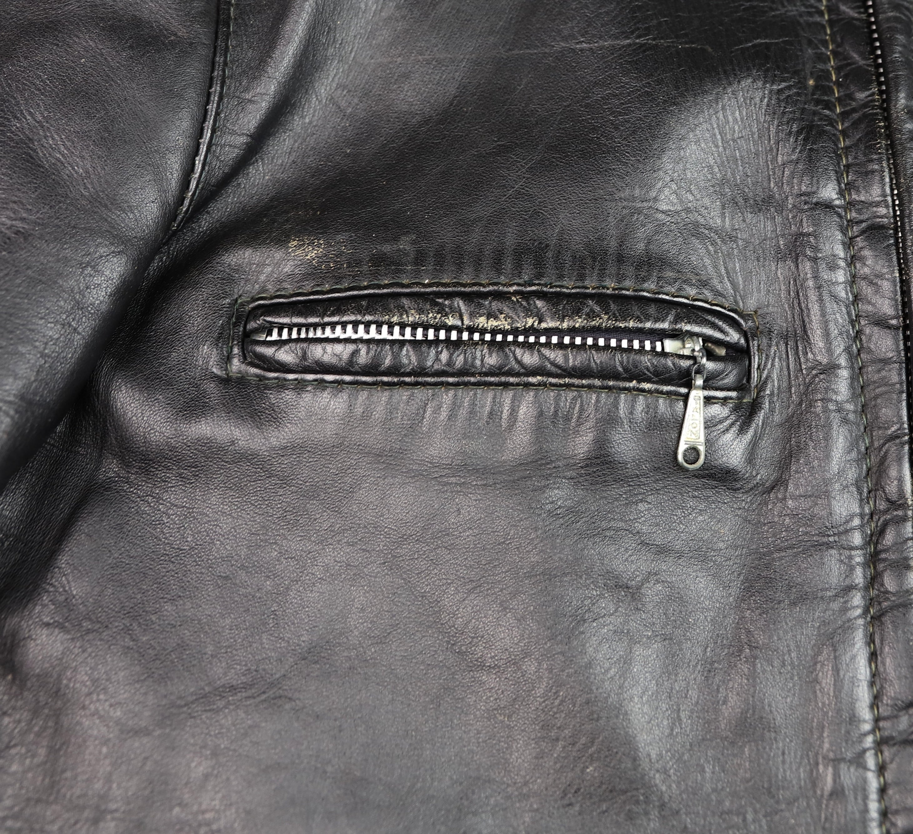 Vintage Brooks Cafe Racer Jacket, Black, size 42