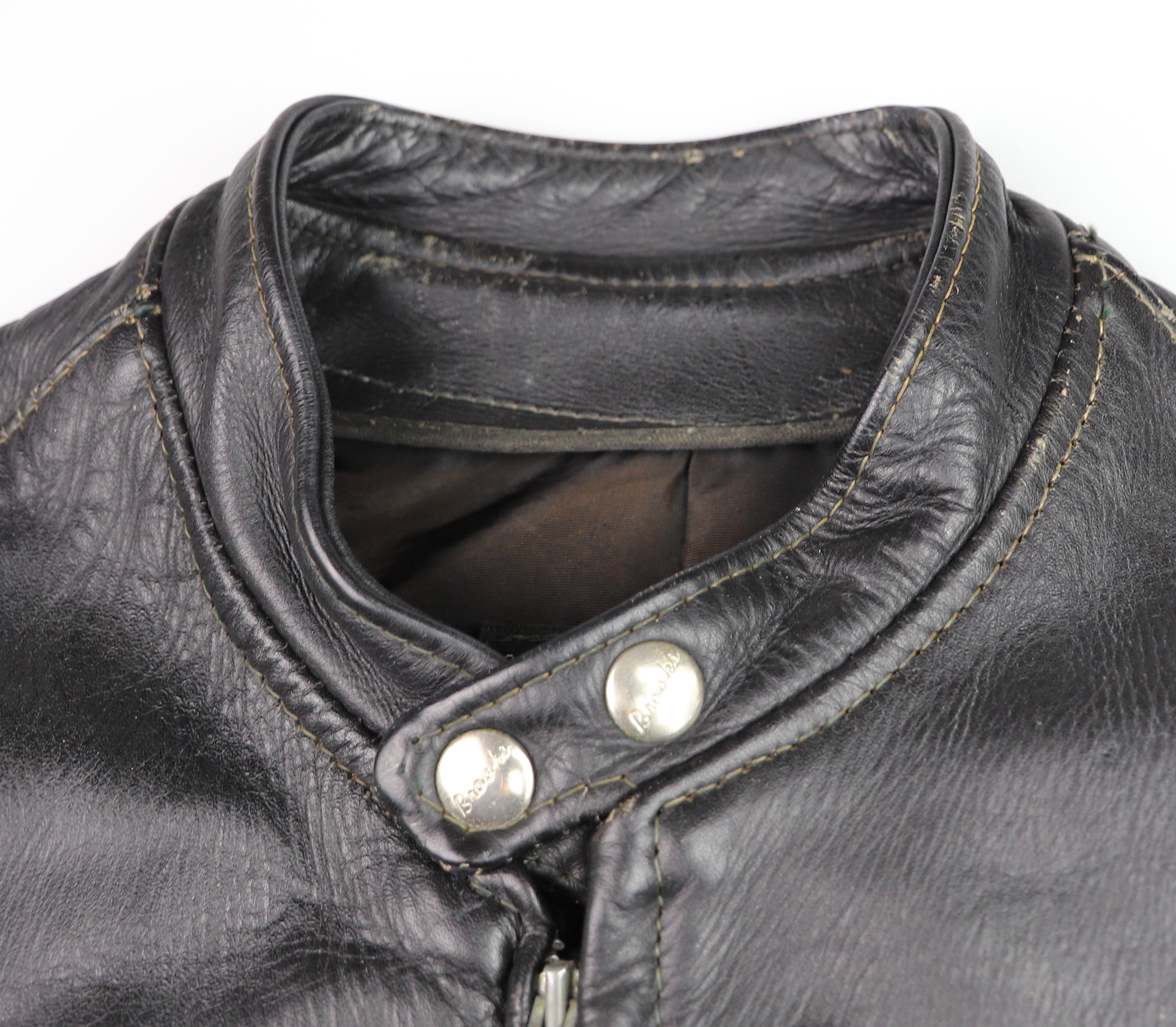 Vintage Brooks Cafe Racer Jacket, Black, size 42