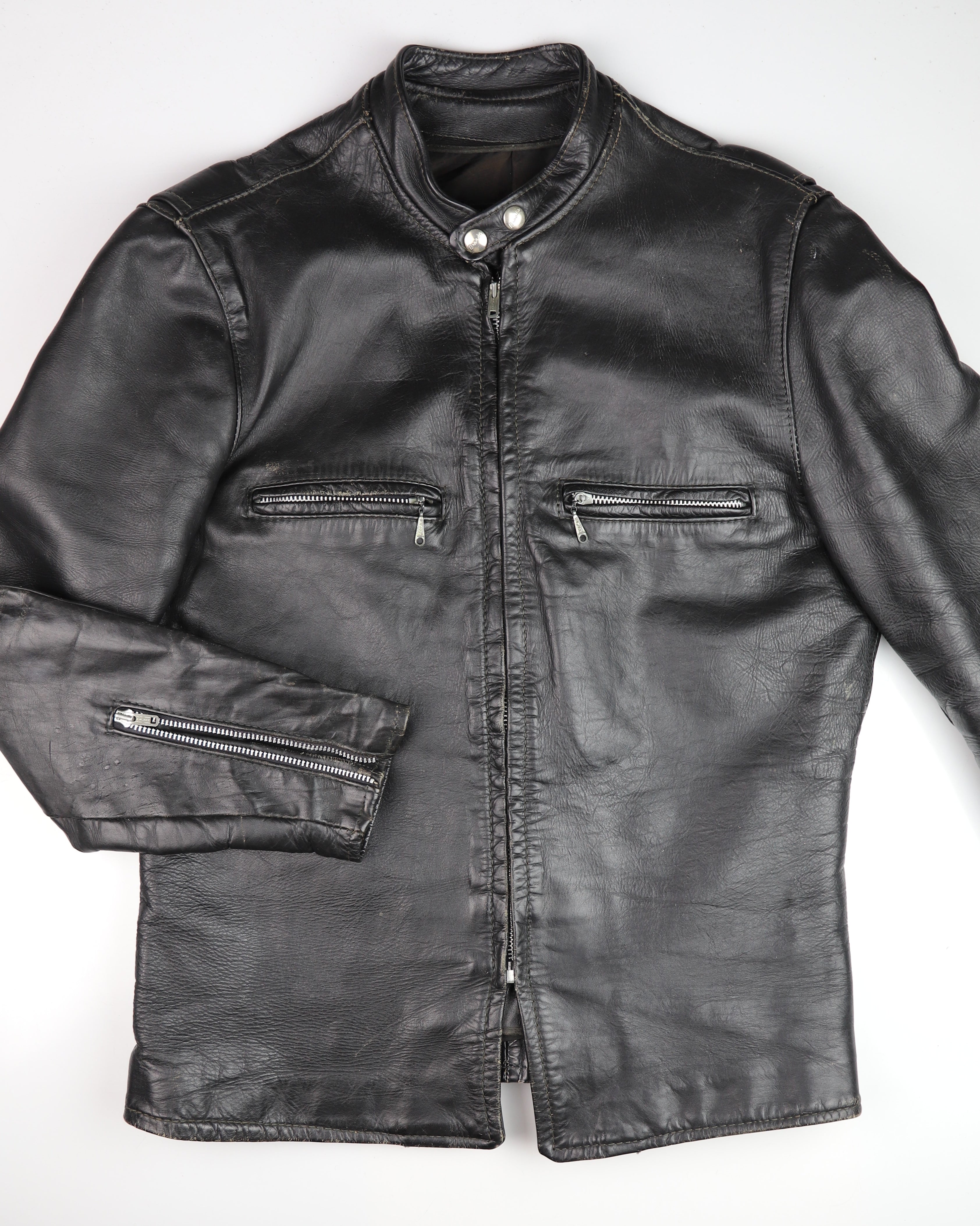 Vintage Brooks Cafe Racer Jacket, Black, size 42