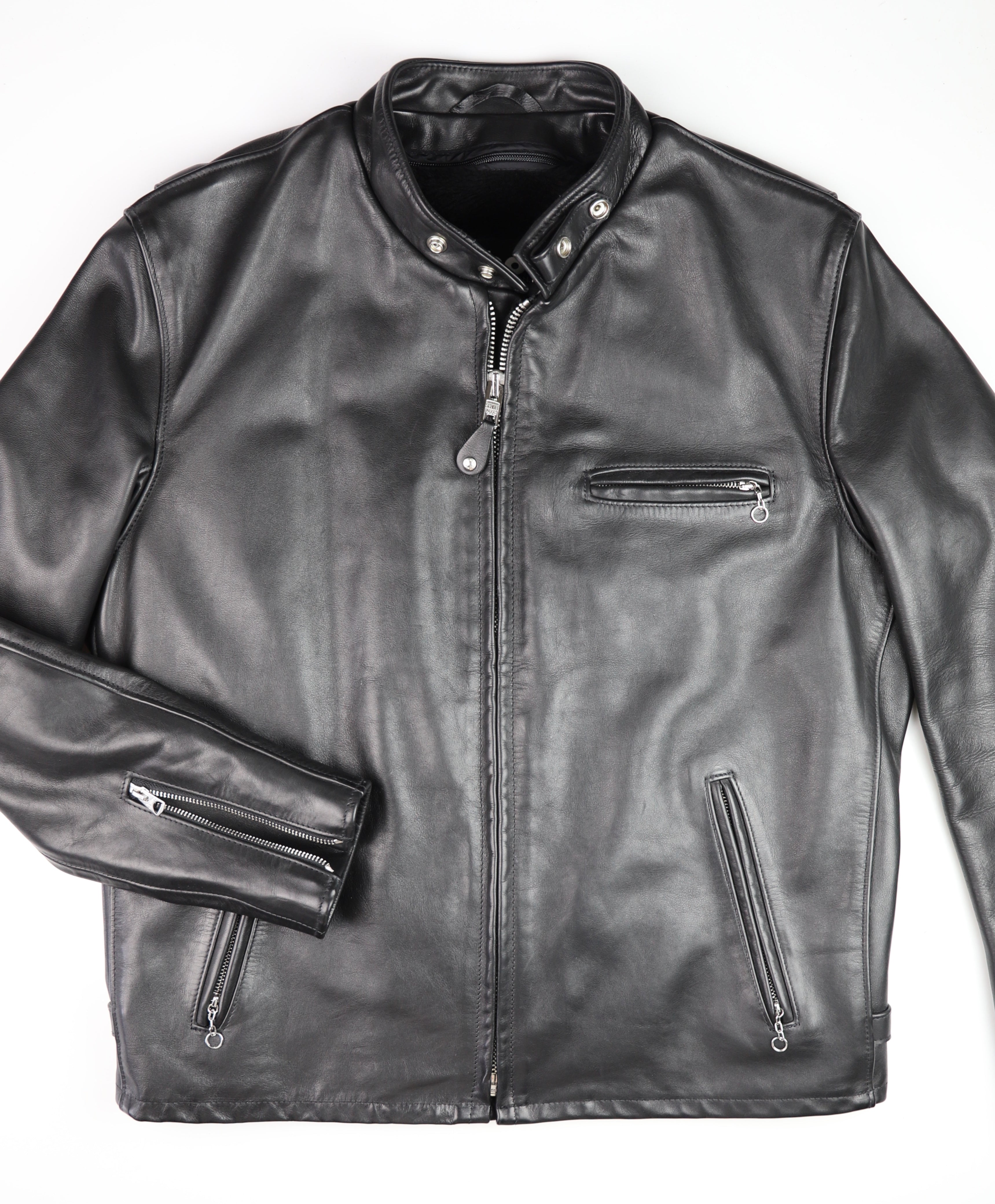 Schott 141 Cafe Racer, Black Cowhide, size 46L