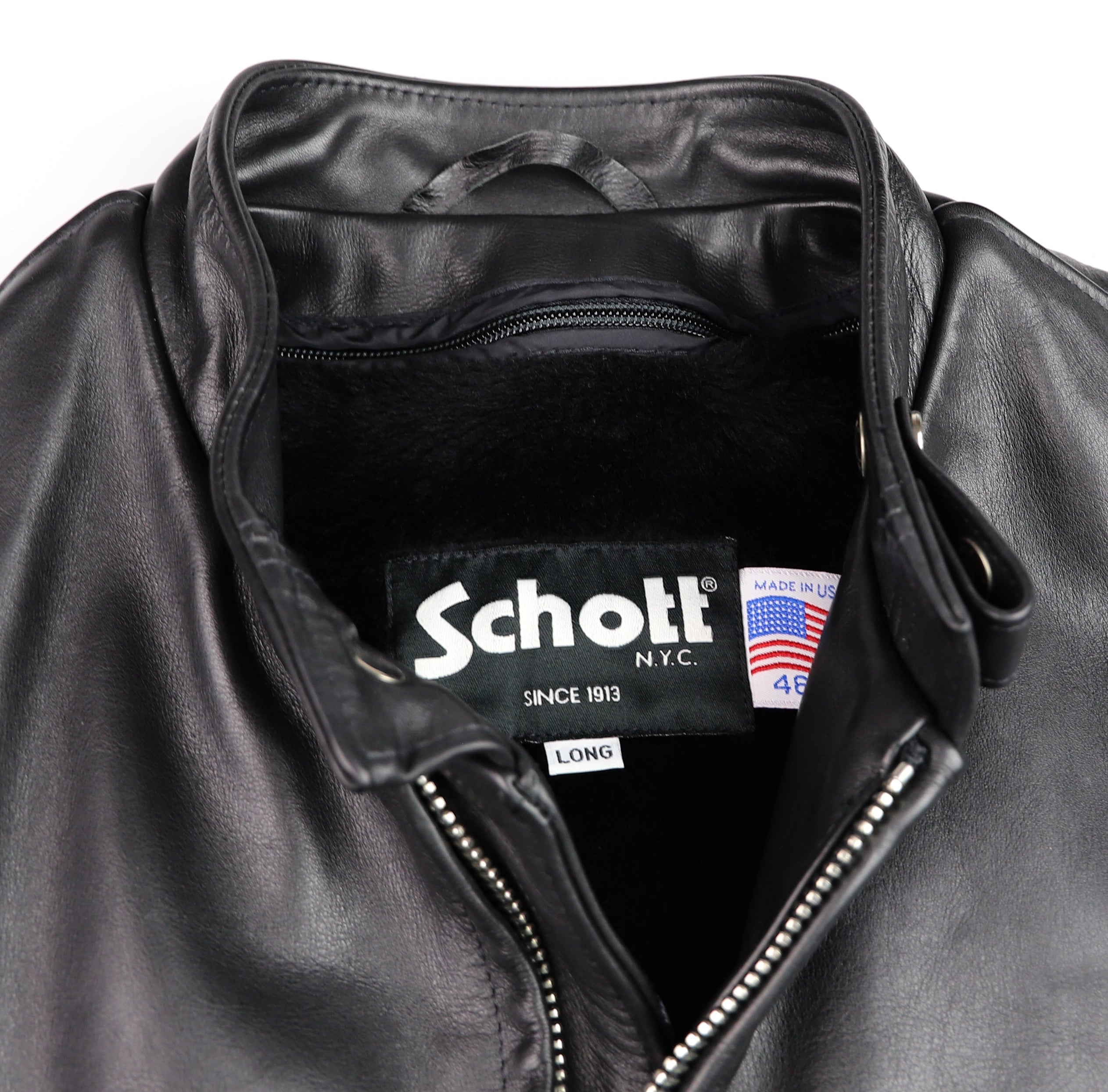 Schott 141 Cafe Racer, Black Cowhide, size 46L