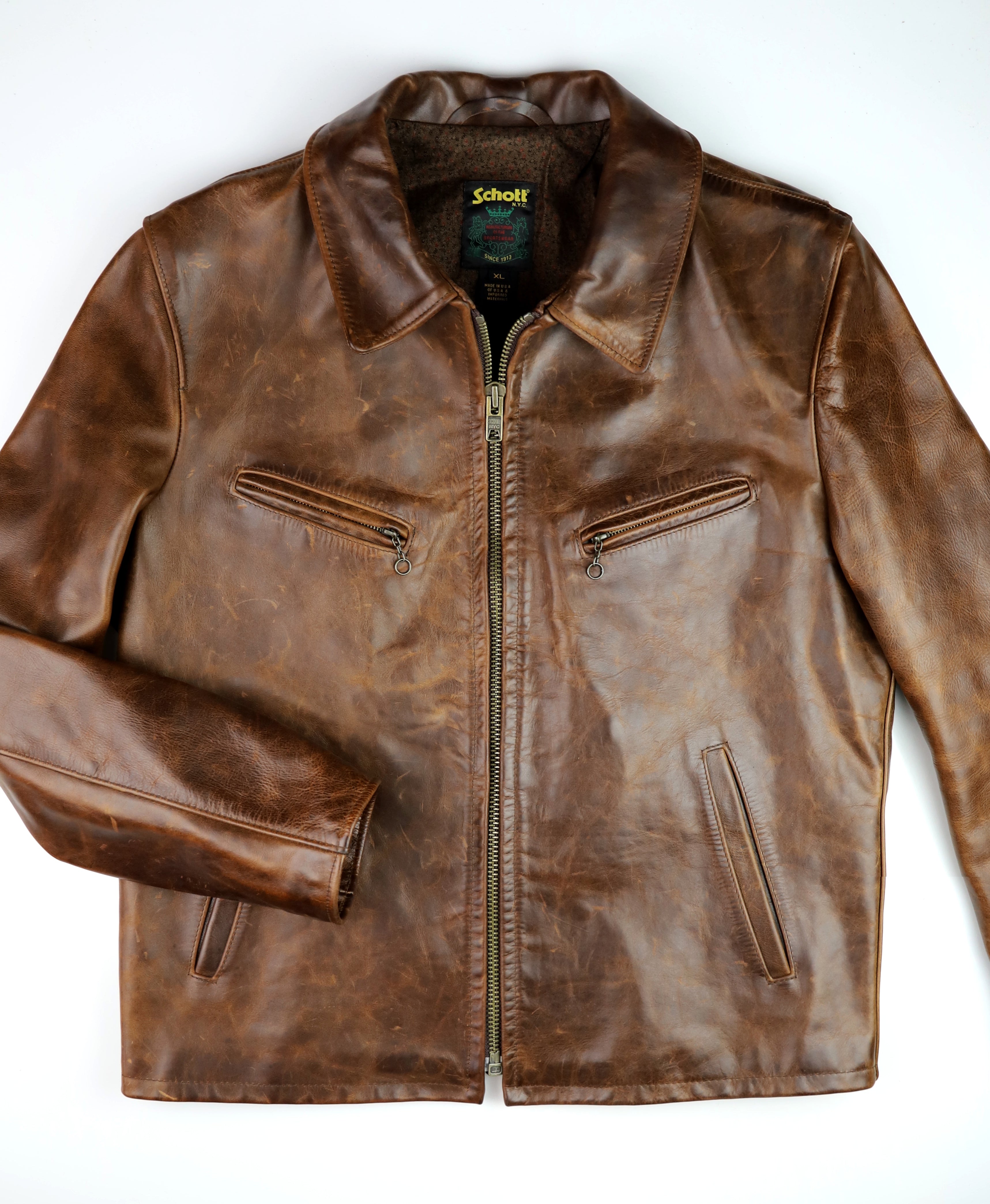Schott 673, Brown Cowhide, size XL