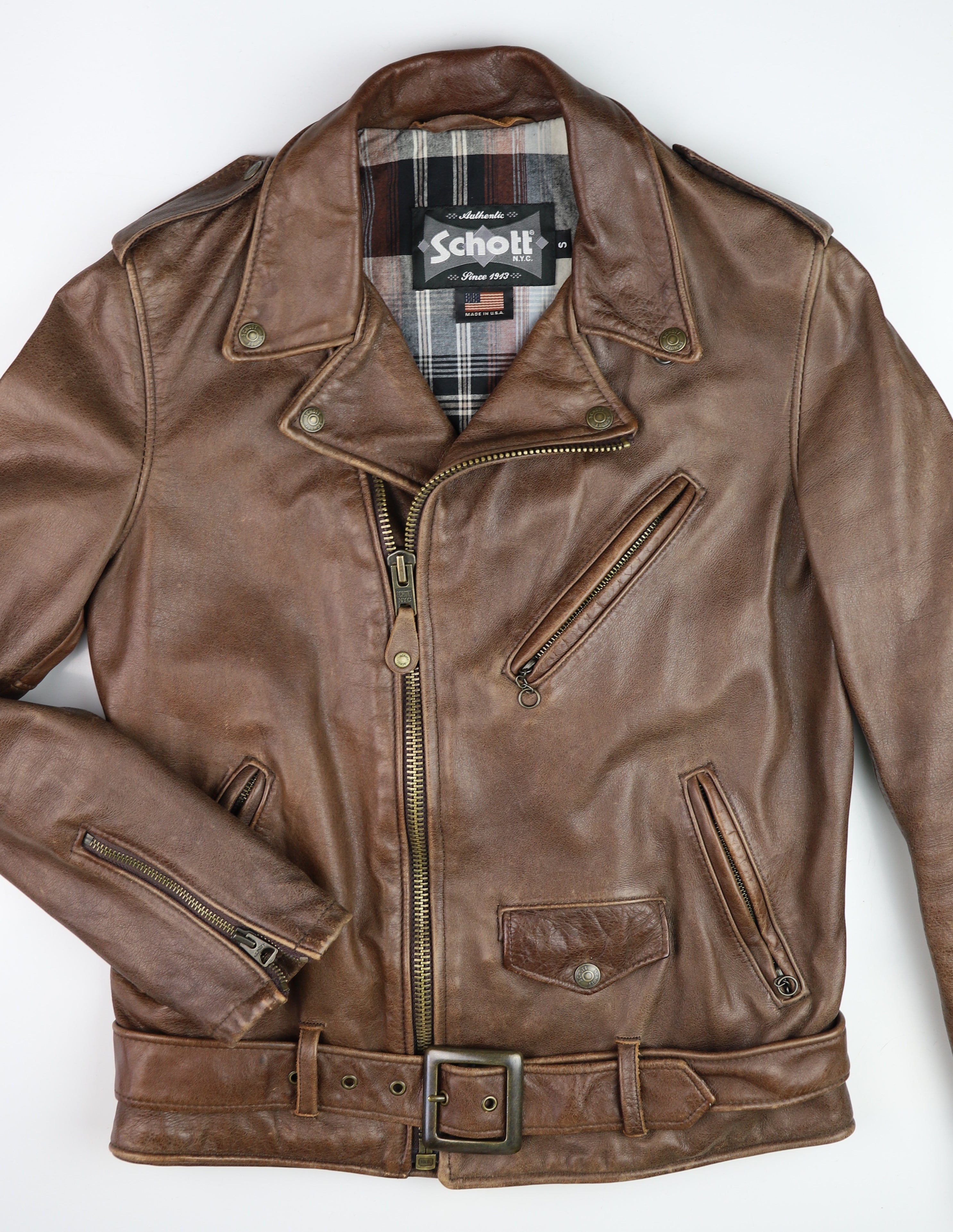 Schott Perfecto 626VN, Brown Cowhide, size Small