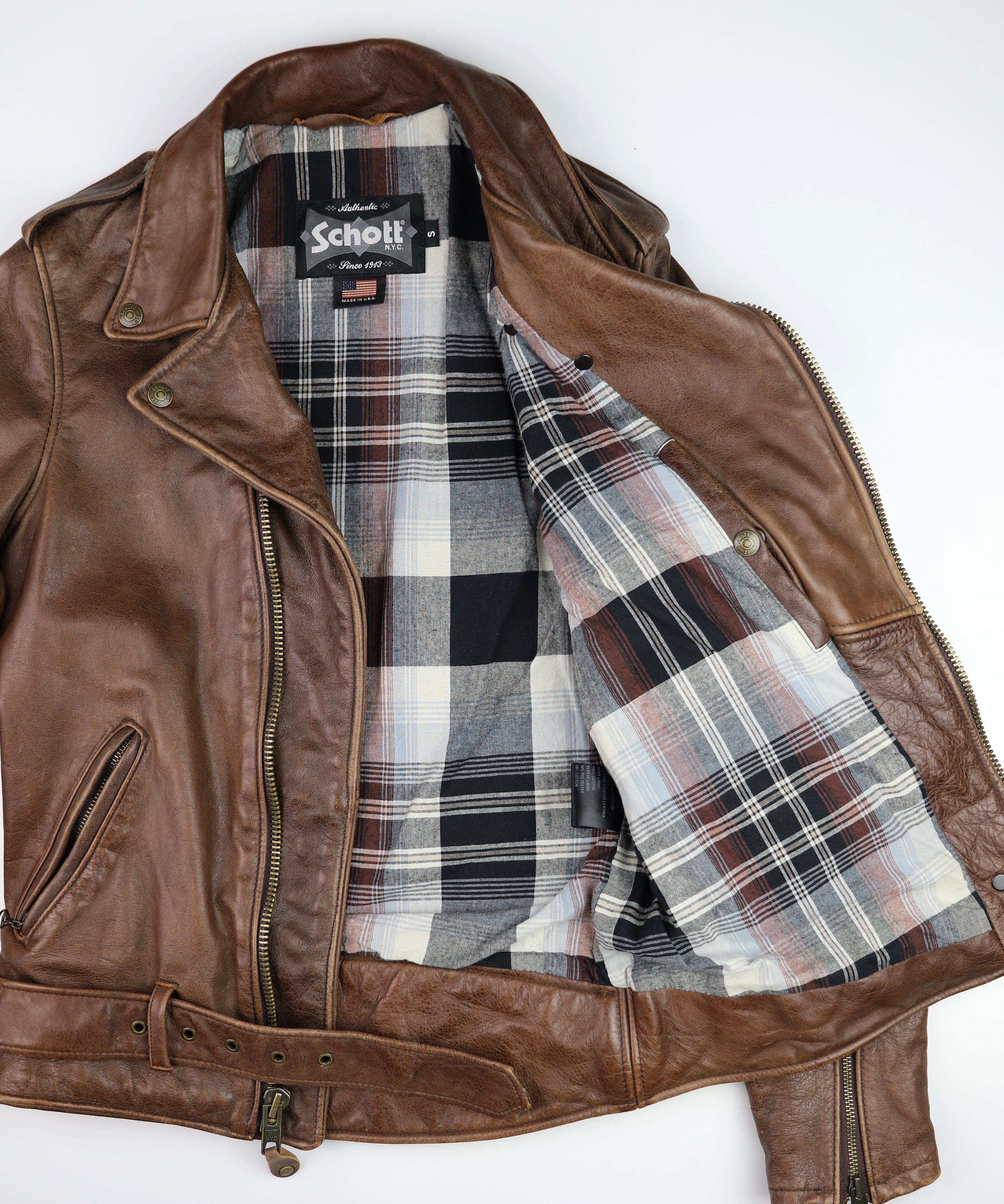 Schott Perfecto 626VN, Brown Cowhide, size Small