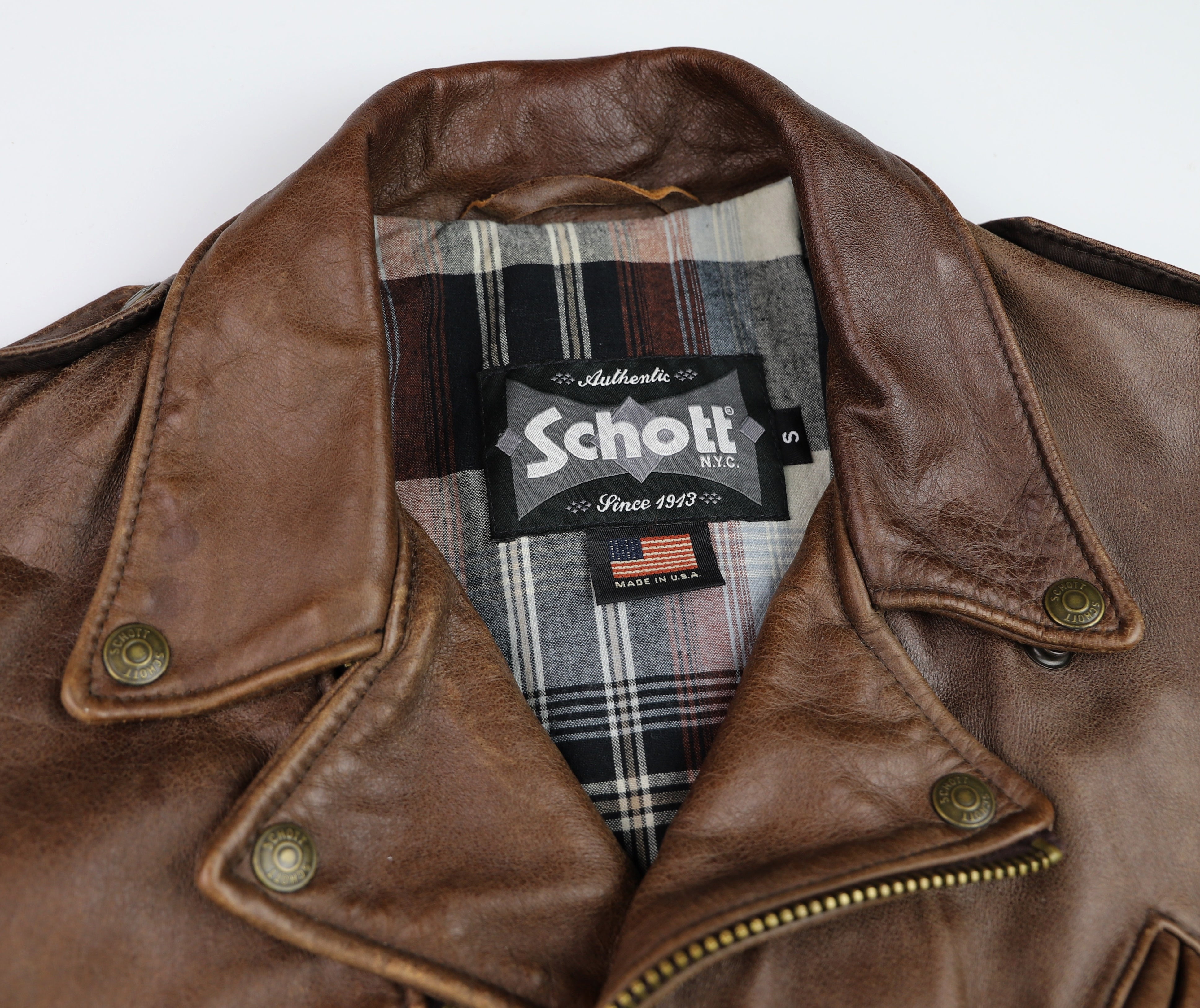 Schott Perfecto 626VN, Brown Cowhide, size Small