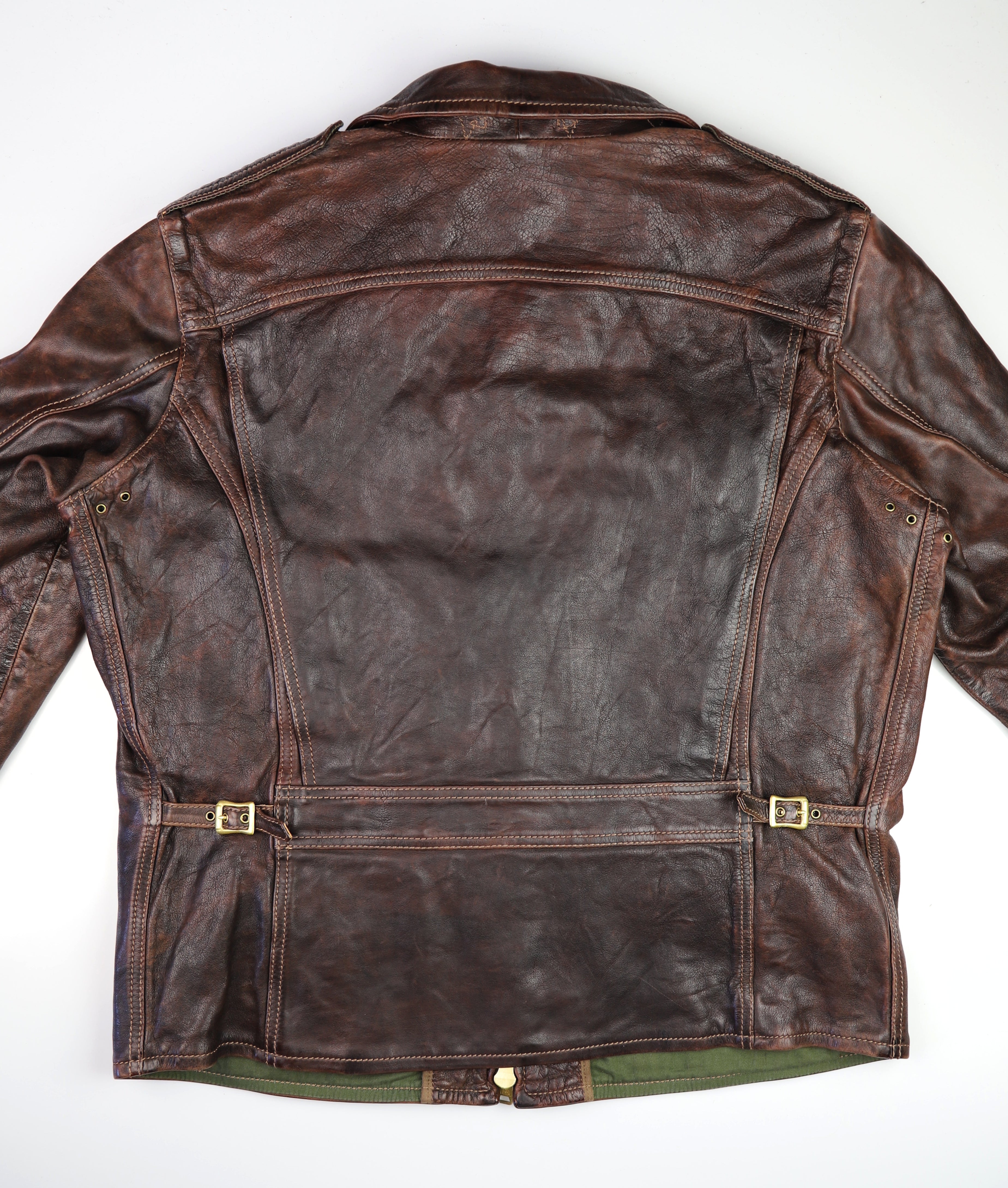 Thedi Atlas Deluxe Half Belt, size XXL, Hand Dyed Cocoa Toscano