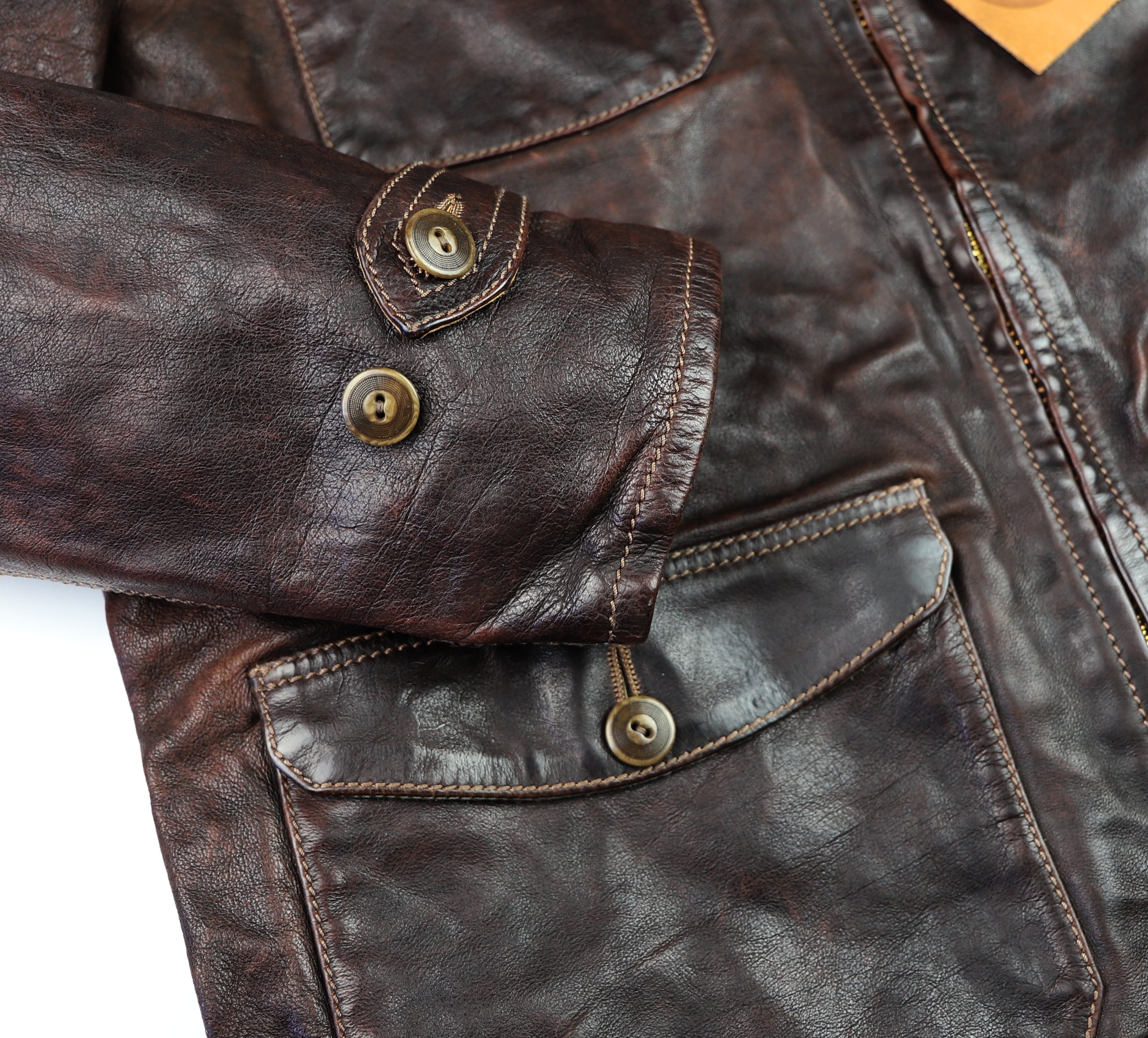 Thedi Atlas Deluxe Half Belt, size XXL, Hand Dyed Cocoa Toscano