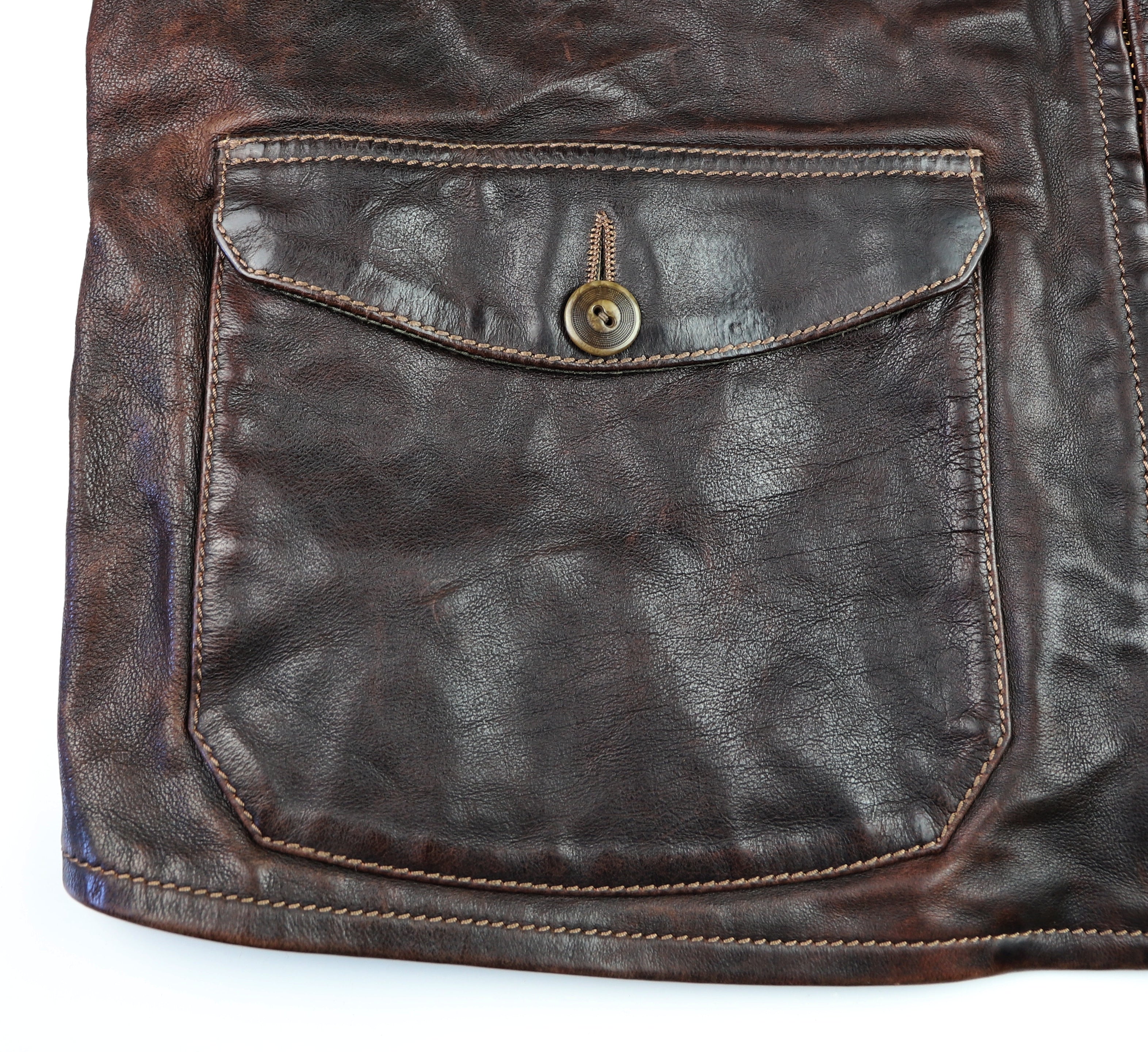 Thedi Atlas Deluxe Half Belt, size XXL, Hand Dyed Cocoa Toscano