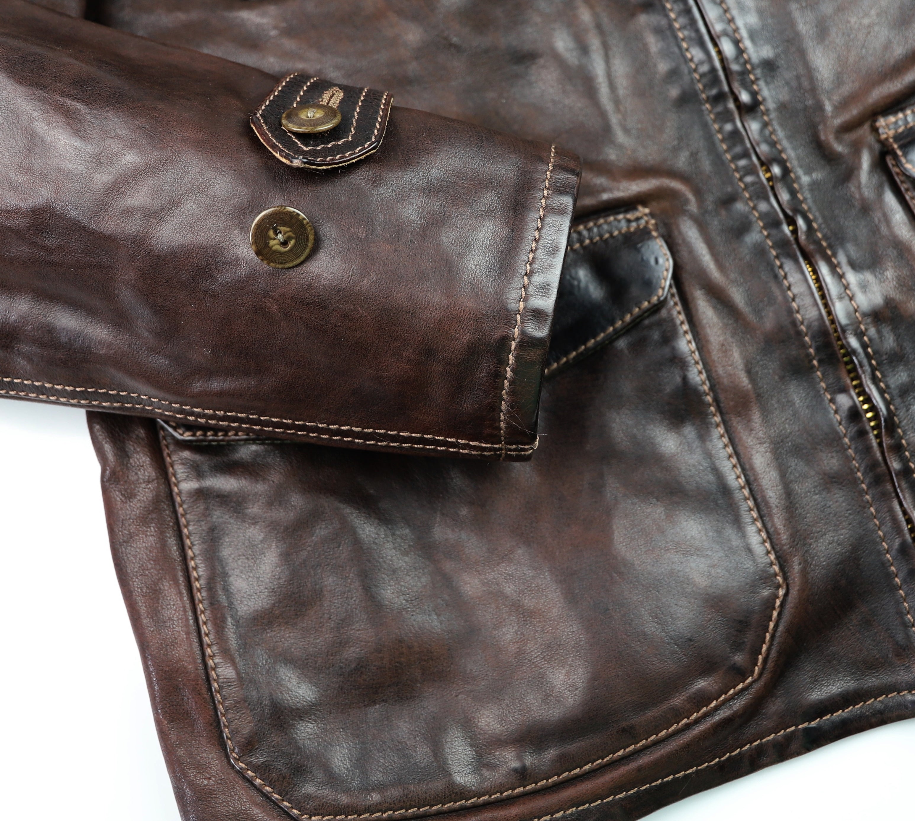 Thedi Atlas Deluxe Half Belt, size XXL, Hand Dyed Cocoa Buffalo