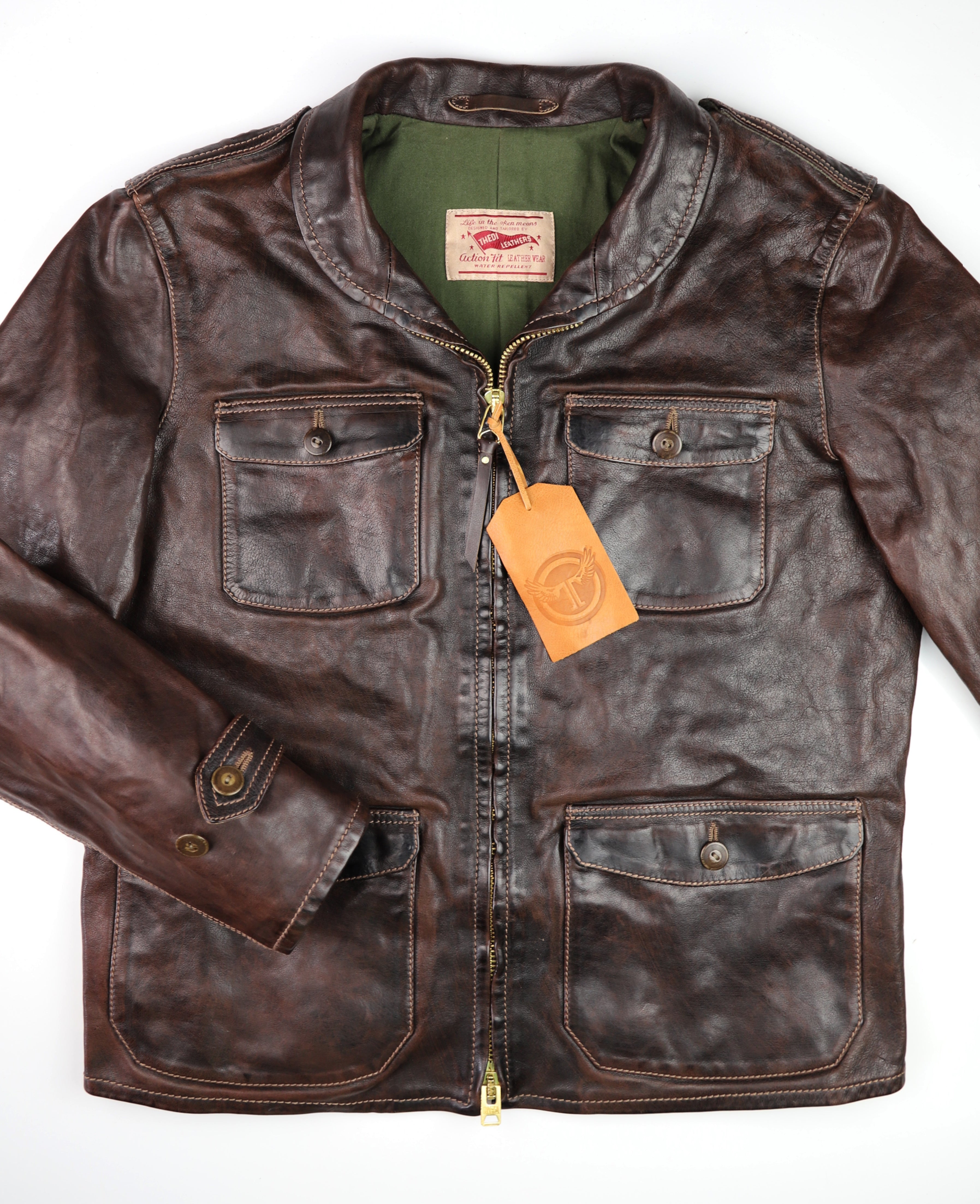 Thedi Atlas Deluxe Half Belt, size XXL, Hand Dyed Cocoa Buffalo