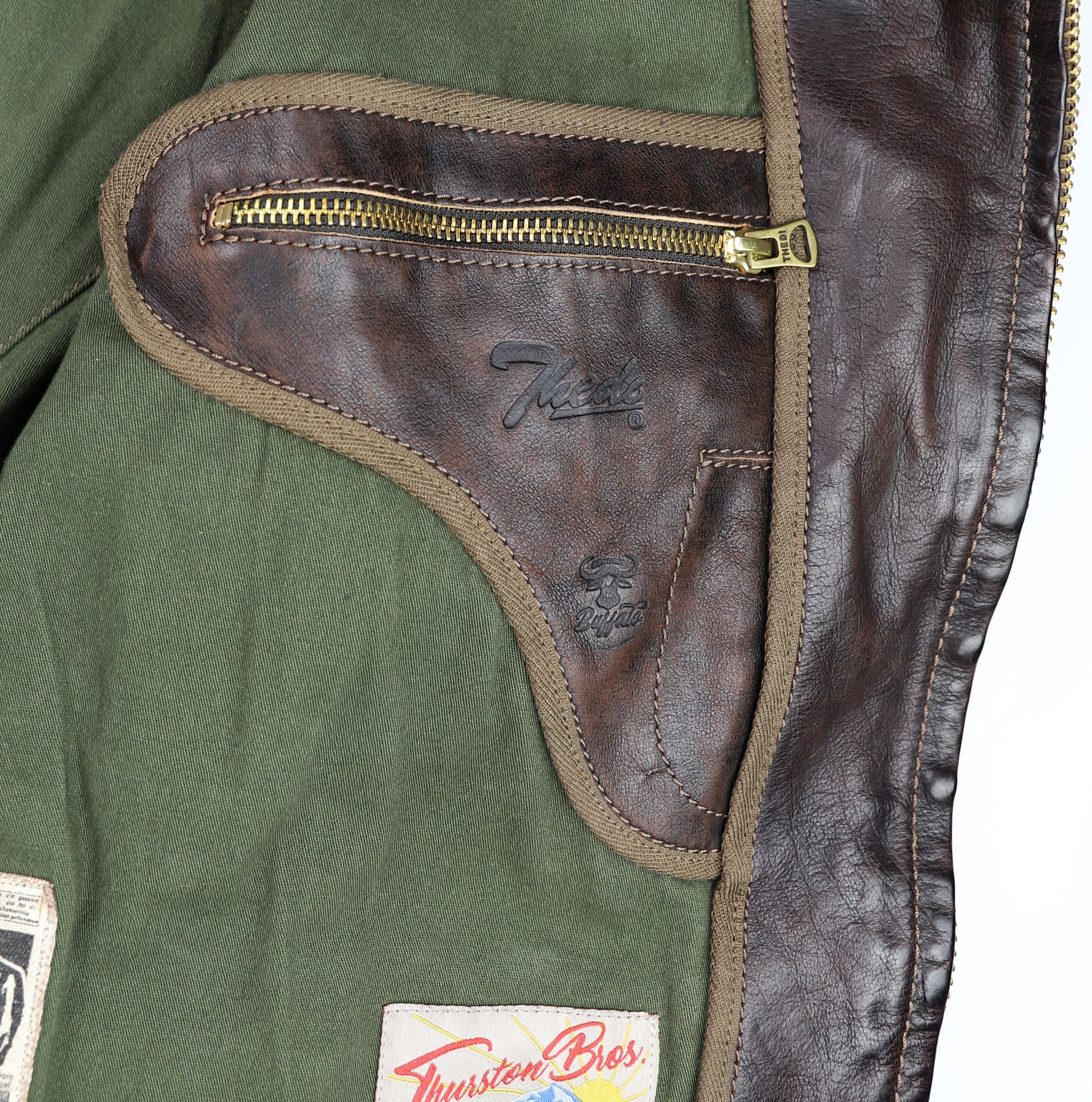 Thedi Atlas Deluxe Half Belt, size XXL, Hand Dyed Cocoa Buffalo