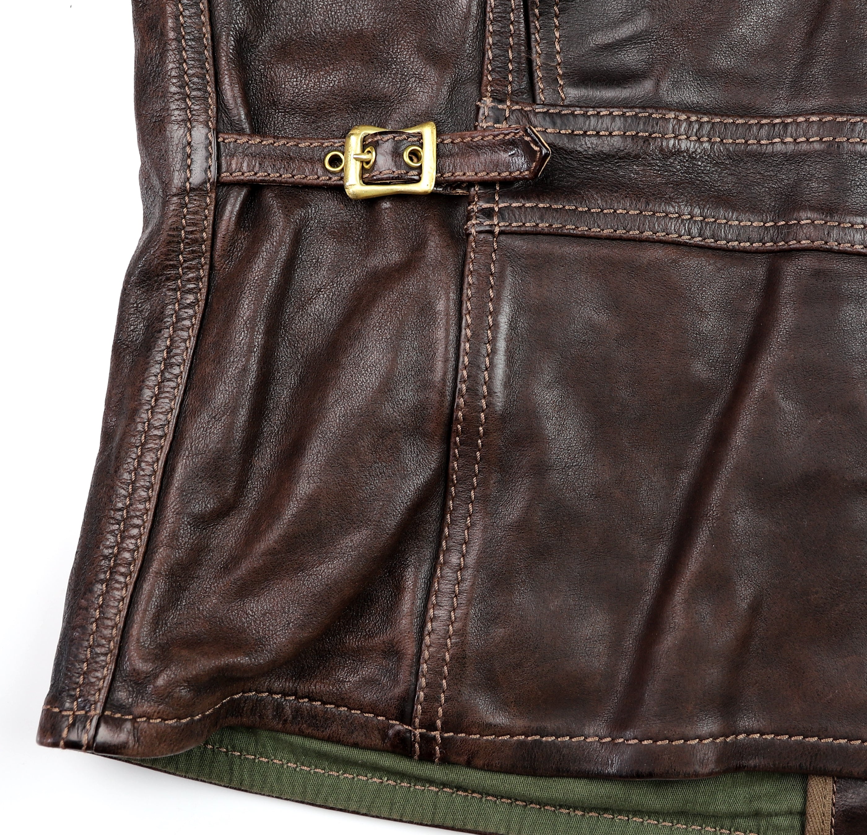 Thedi Atlas Deluxe Half Belt, size XXL, Hand Dyed Cocoa Buffalo