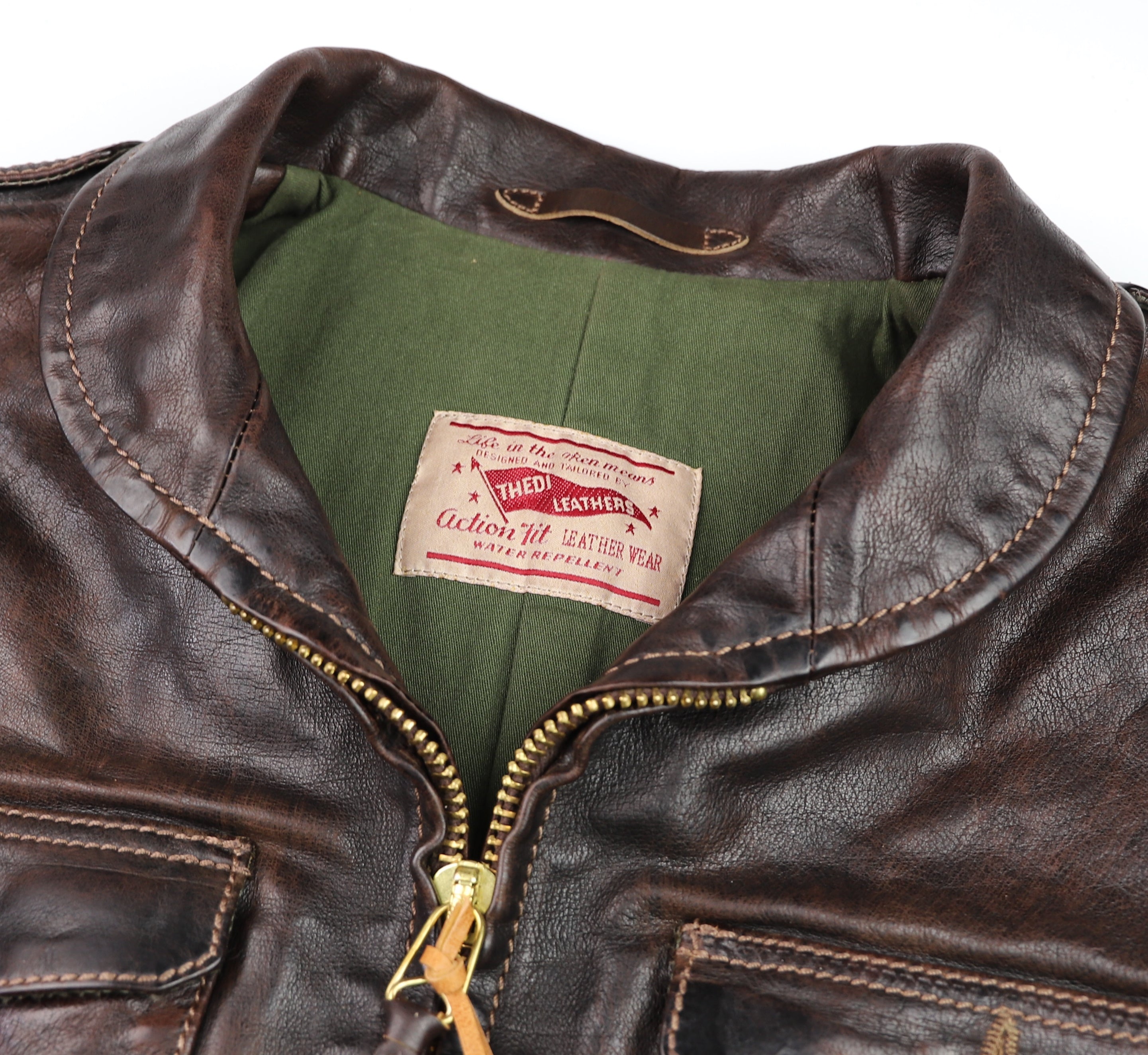 Thedi Atlas Deluxe Half Belt, size XXL, Hand Dyed Cocoa Buffalo