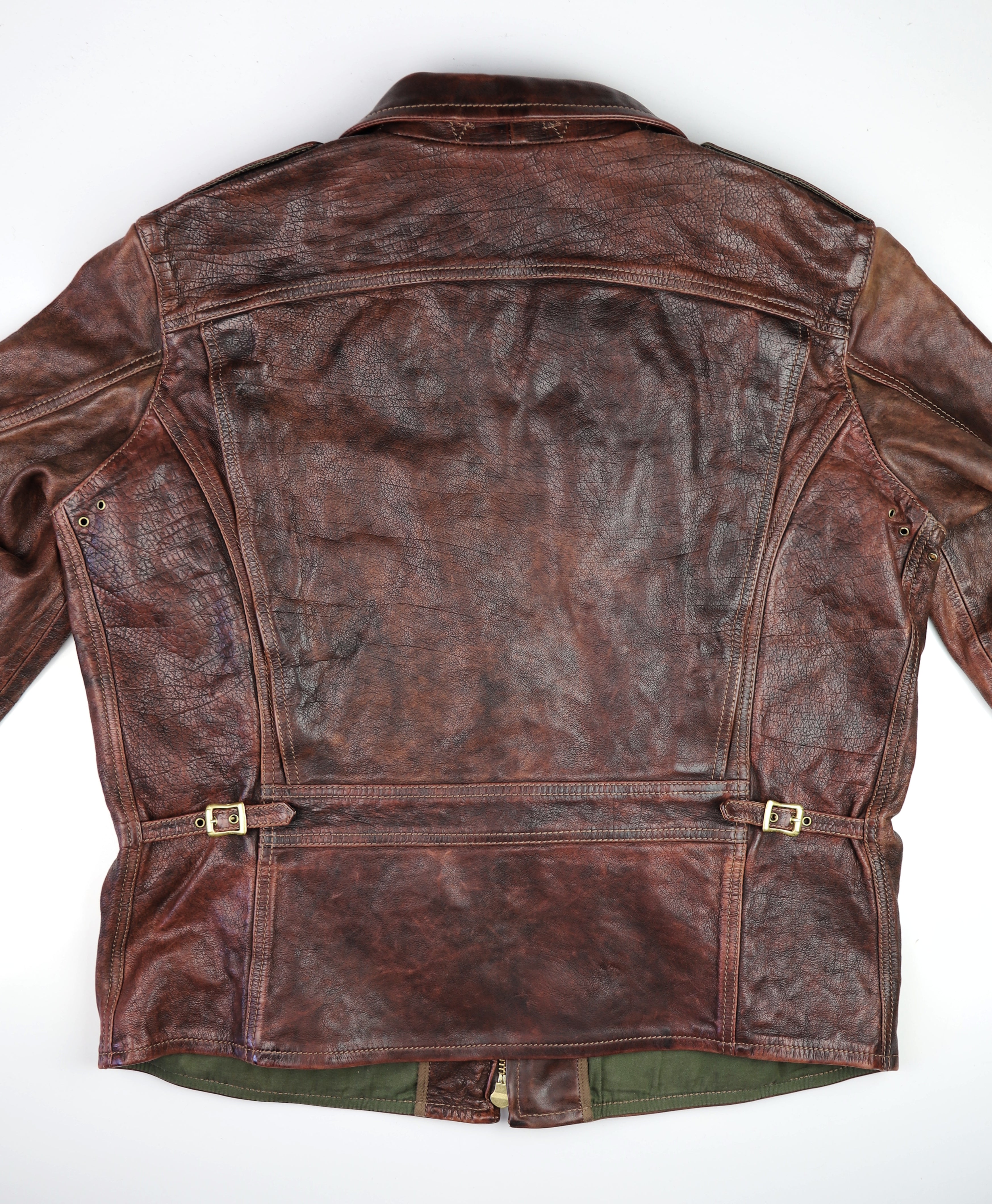 Thedi Atlas Deluxe Half Belt, size 3XL, Hand Dyed Cocoa Toscano