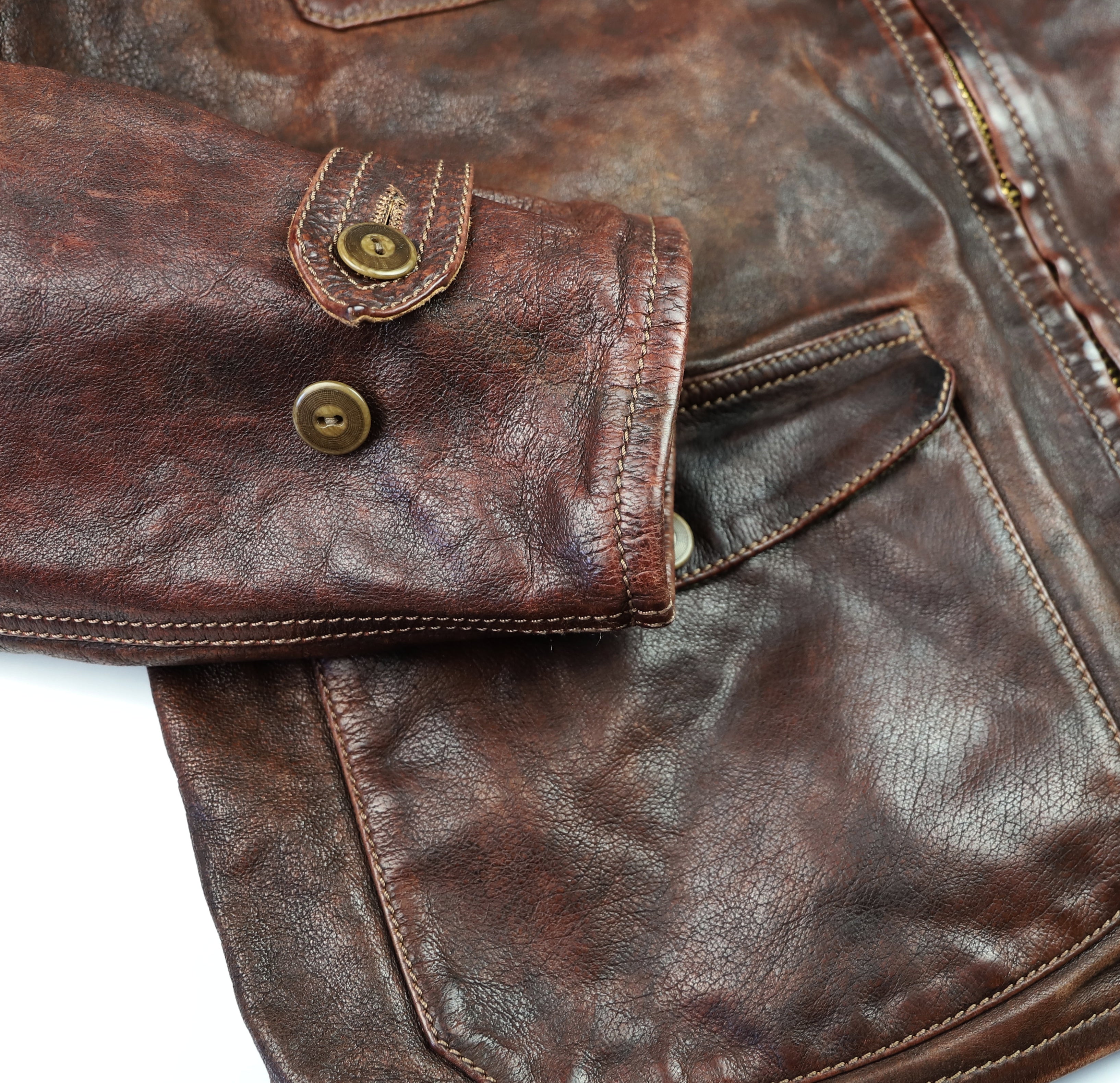 Thedi Atlas Deluxe Half Belt, size 3XL, Hand Dyed Cocoa Toscano