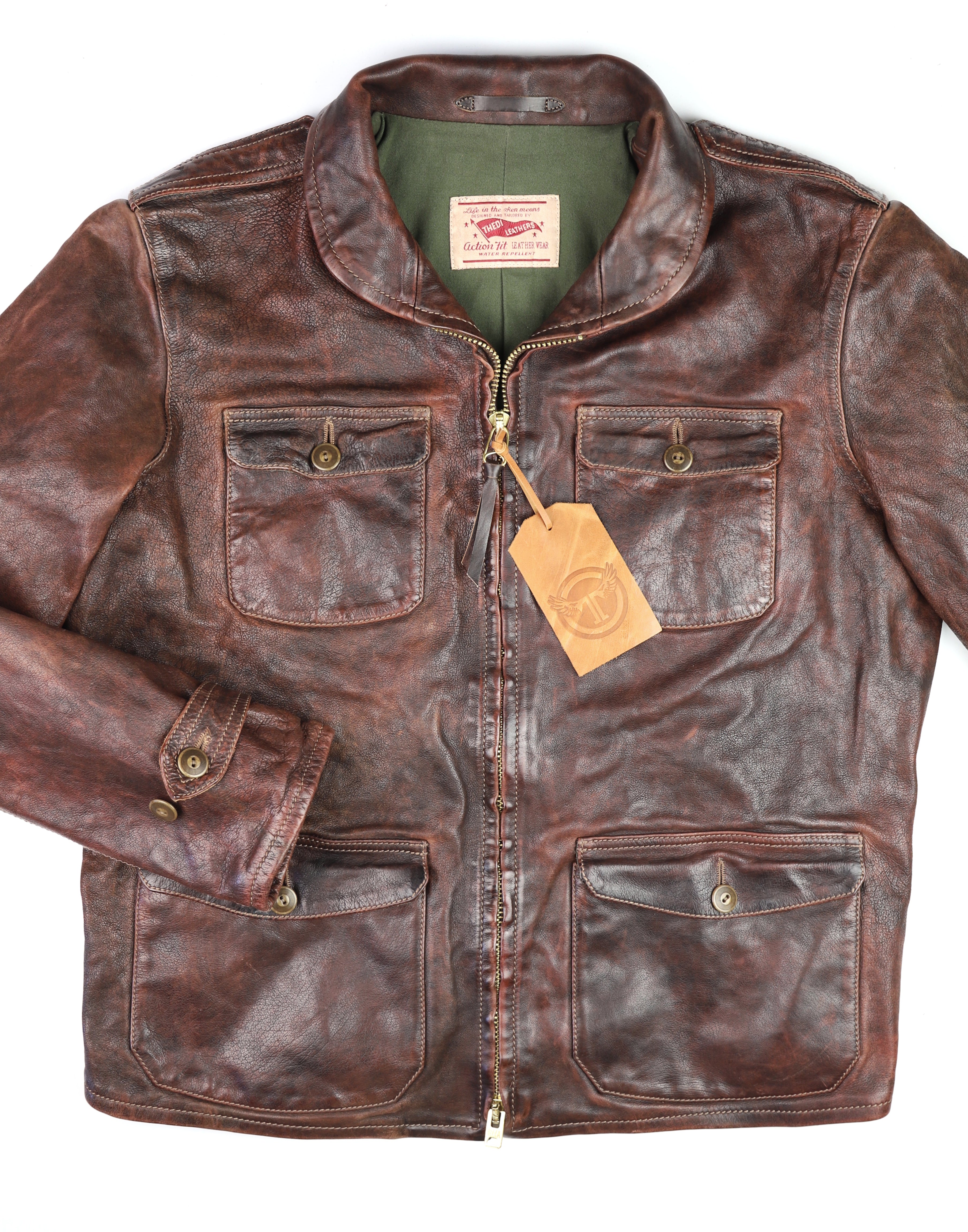 Thedi Atlas Deluxe Half Belt, size 3XL, Hand Dyed Cocoa Toscano