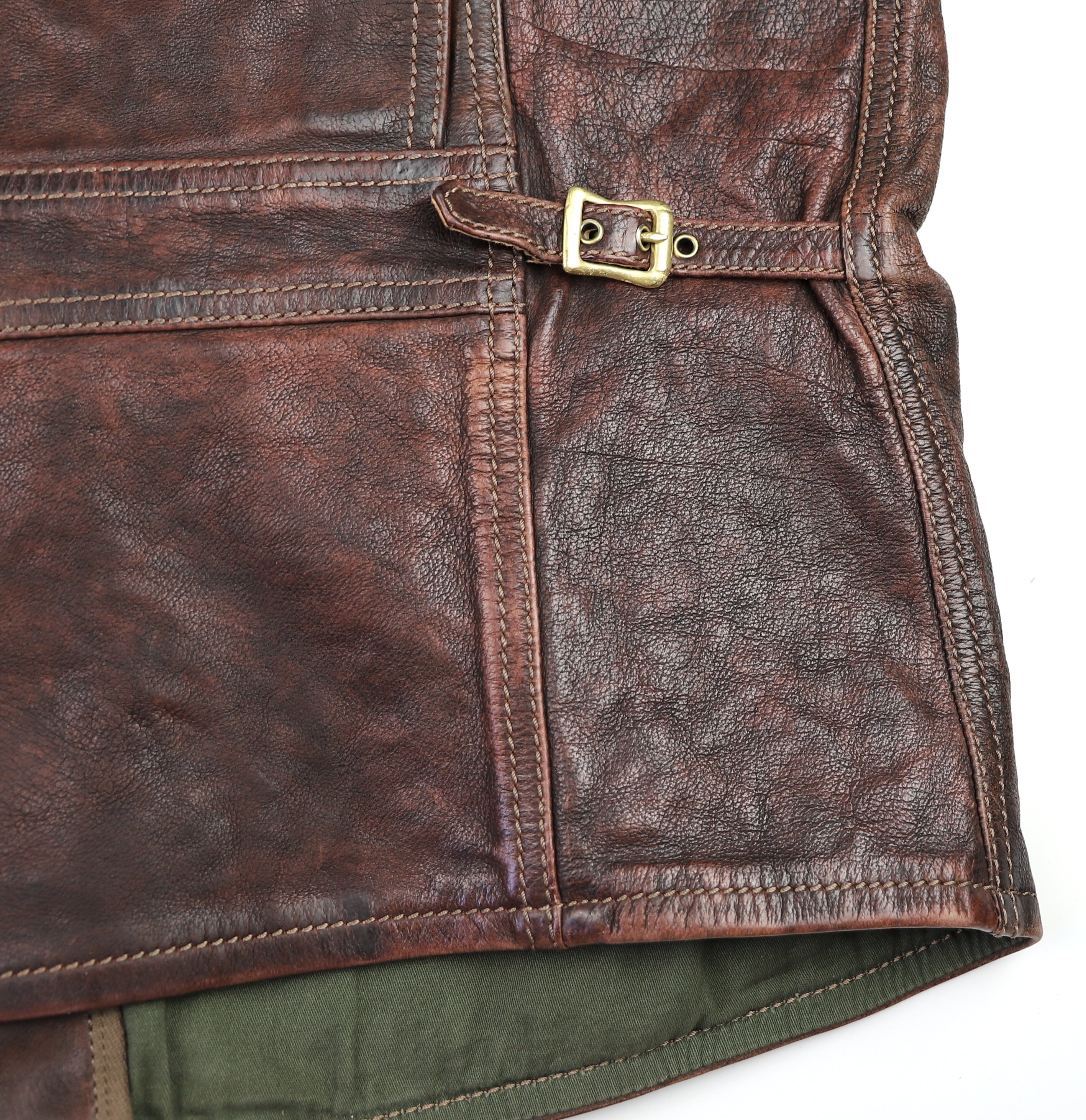 Thedi Atlas Deluxe Half Belt, size 3XL, Hand Dyed Cocoa Toscano