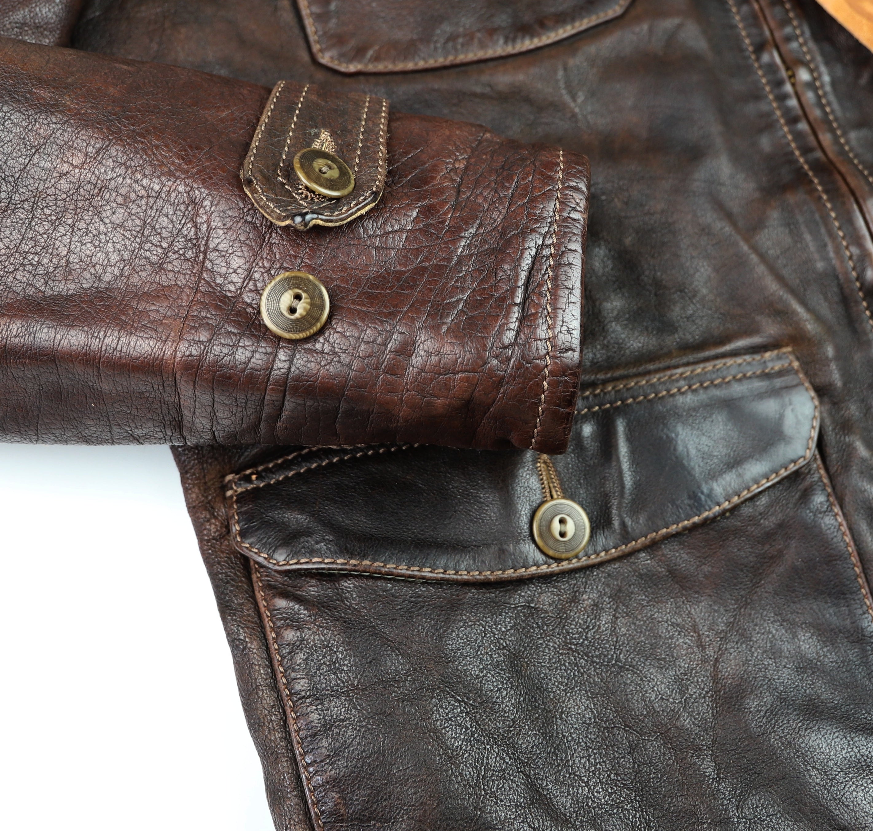 Thedi Atlas Deluxe Half Belt, size Large, Hand Dyed Cocoa Toscano