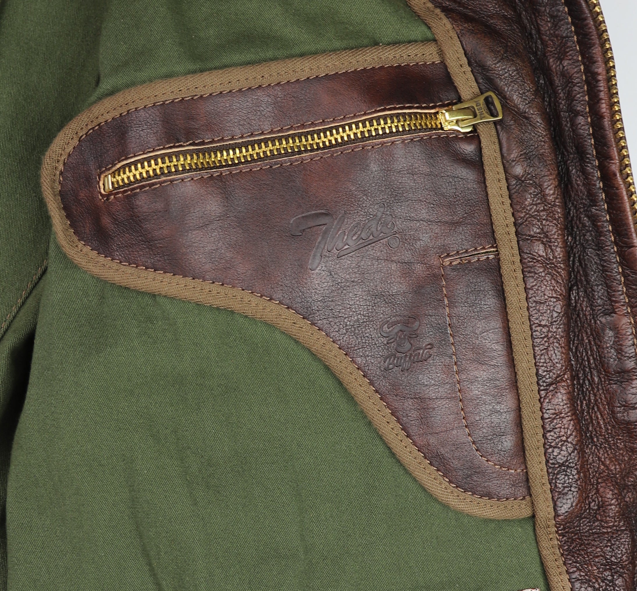 Thedi Atlas Deluxe Half Belt, size Large, Hand Dyed Cocoa Toscano