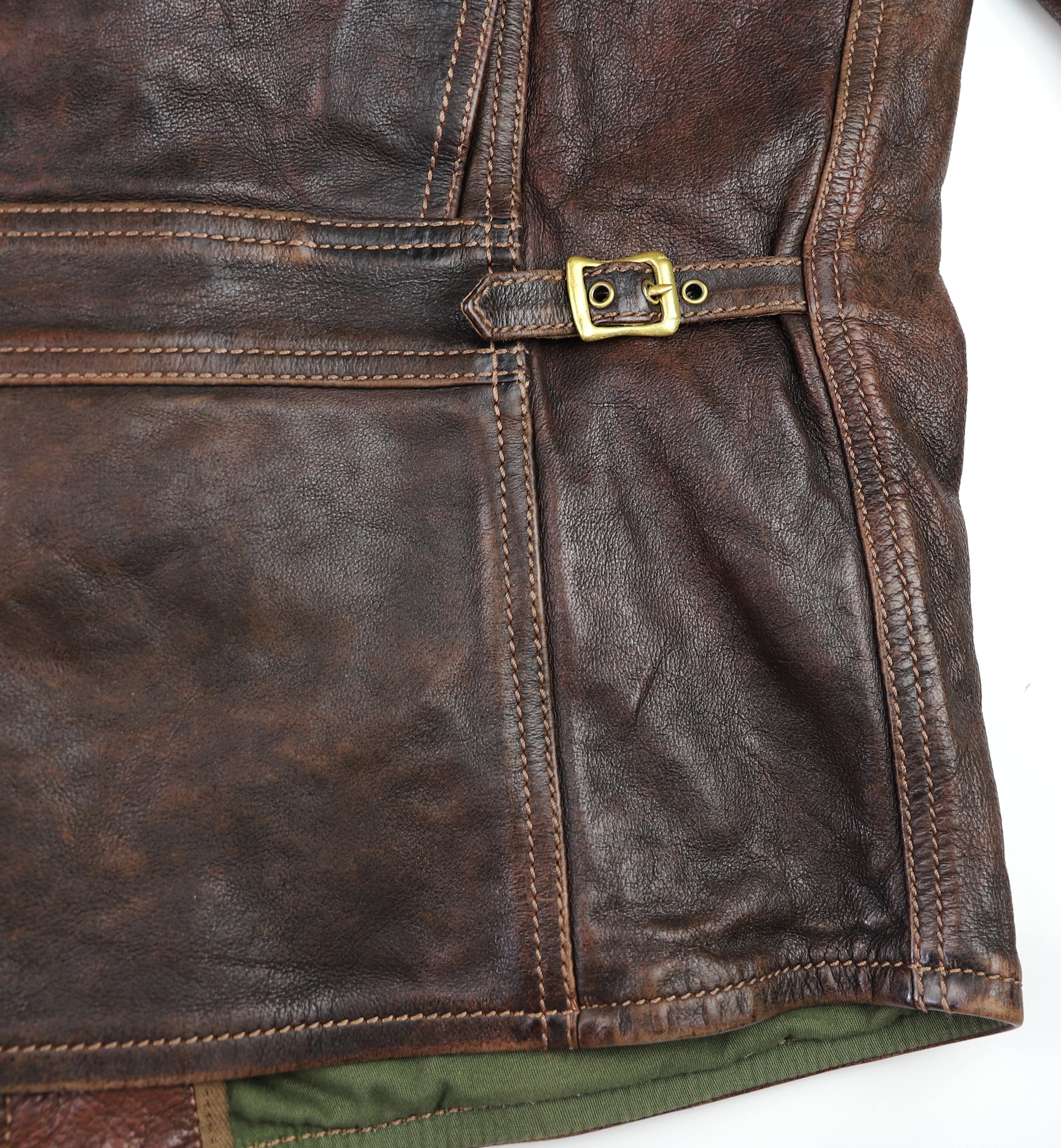 Thedi Atlas Deluxe Half Belt, size Large, Hand Dyed Cocoa Toscano