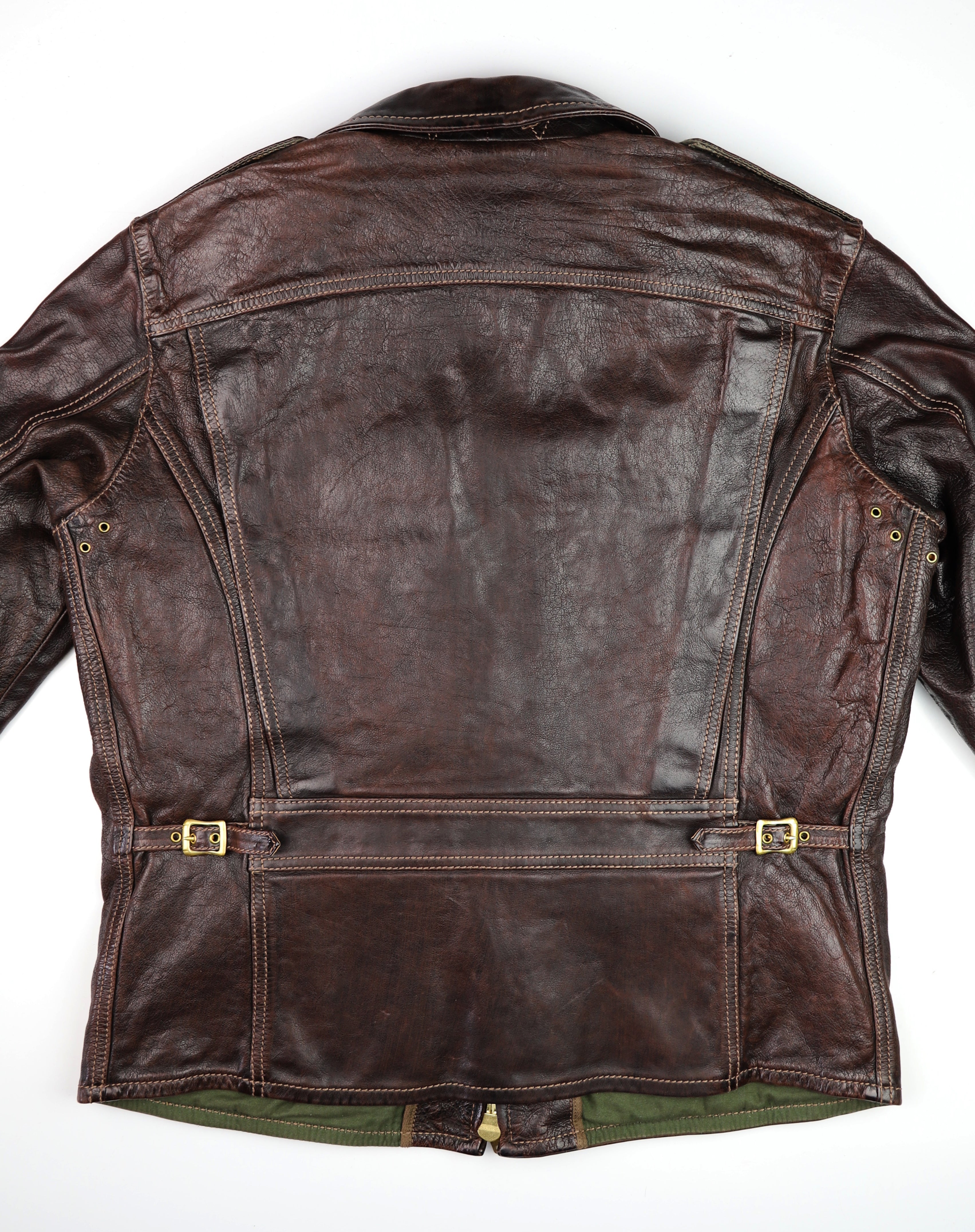 Thedi Atlas Deluxe Half Belt, size Large, Hand Dyed Cocoa Toscano Buffalo