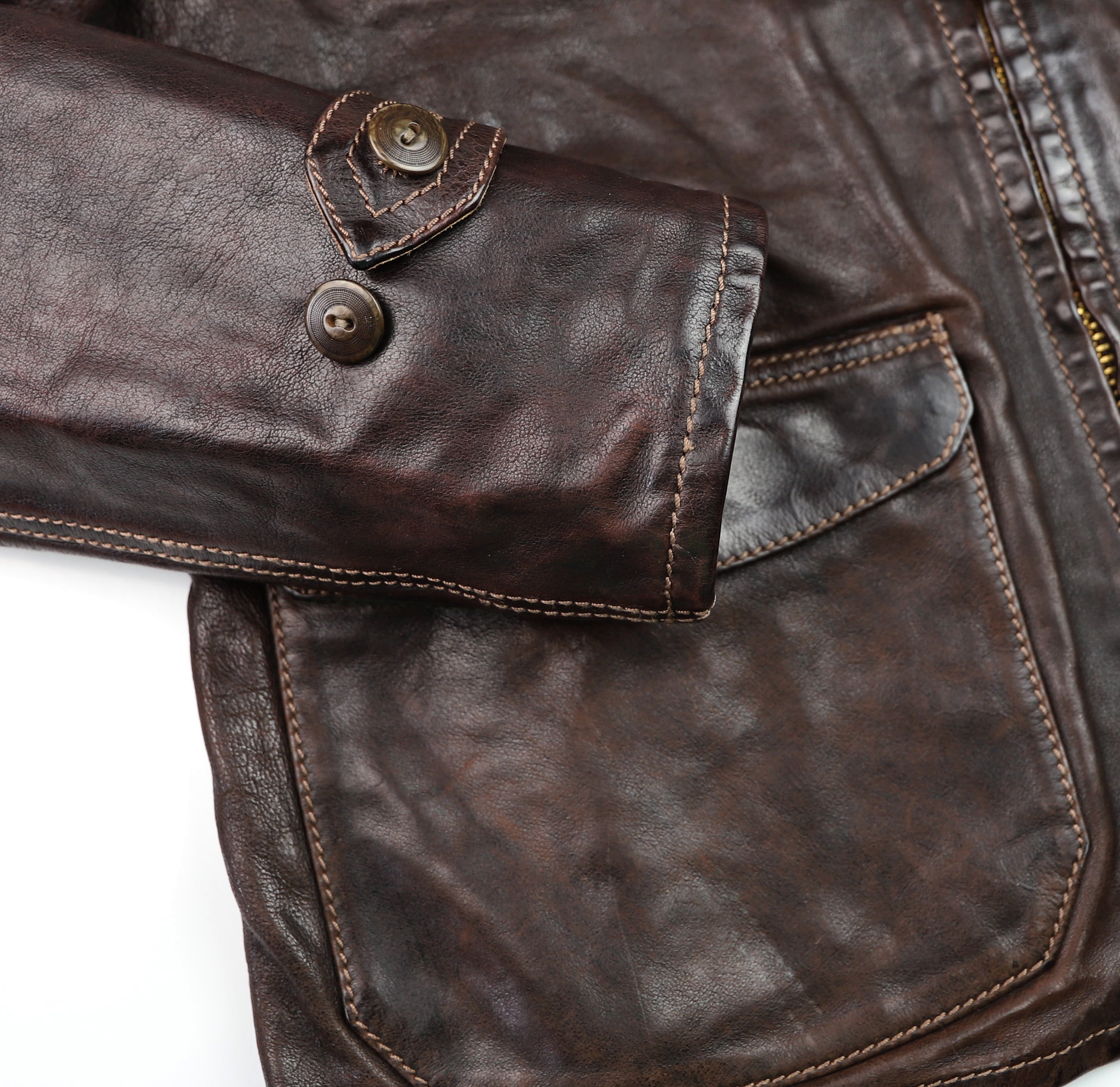 Thedi Atlas Deluxe Half Belt, size Large, Hand Dyed Cocoa Toscano Buffalo