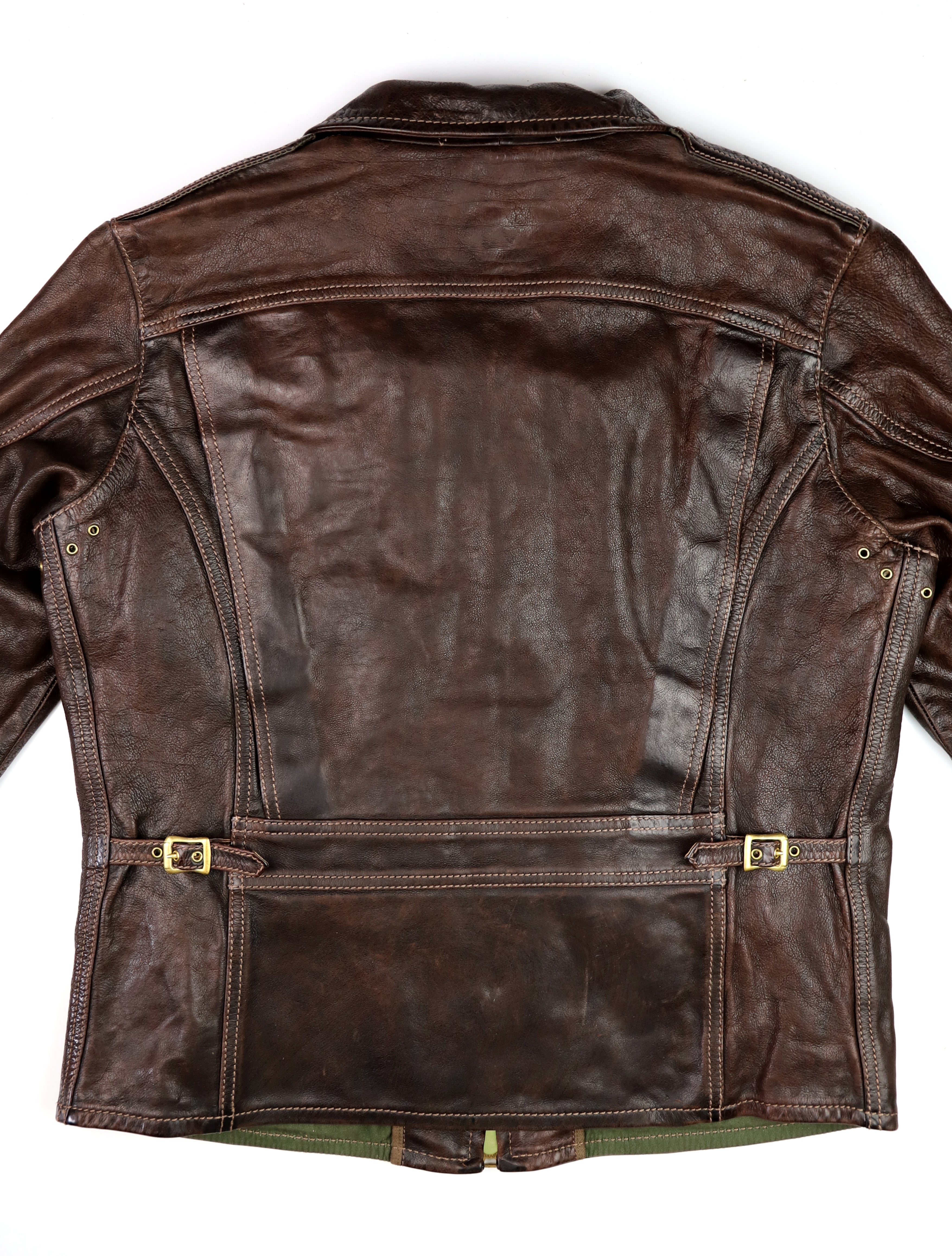 Thedi Atlas Deluxe Half Belt, size Medium, Hand Dyed Cocoa Buffalo