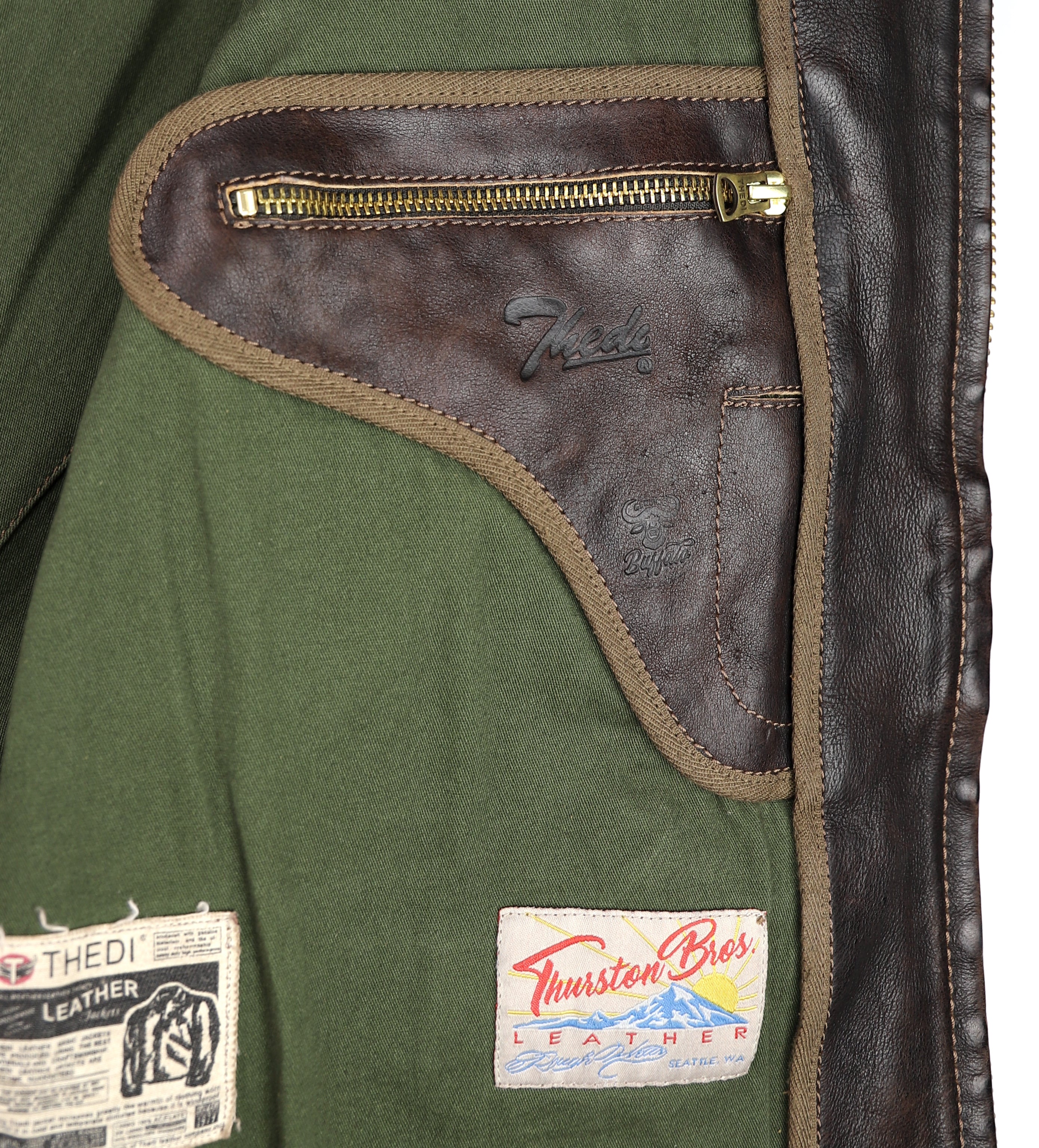 Thedi Atlas Deluxe Half Belt, size Medium, Hand Dyed Cocoa Buffalo