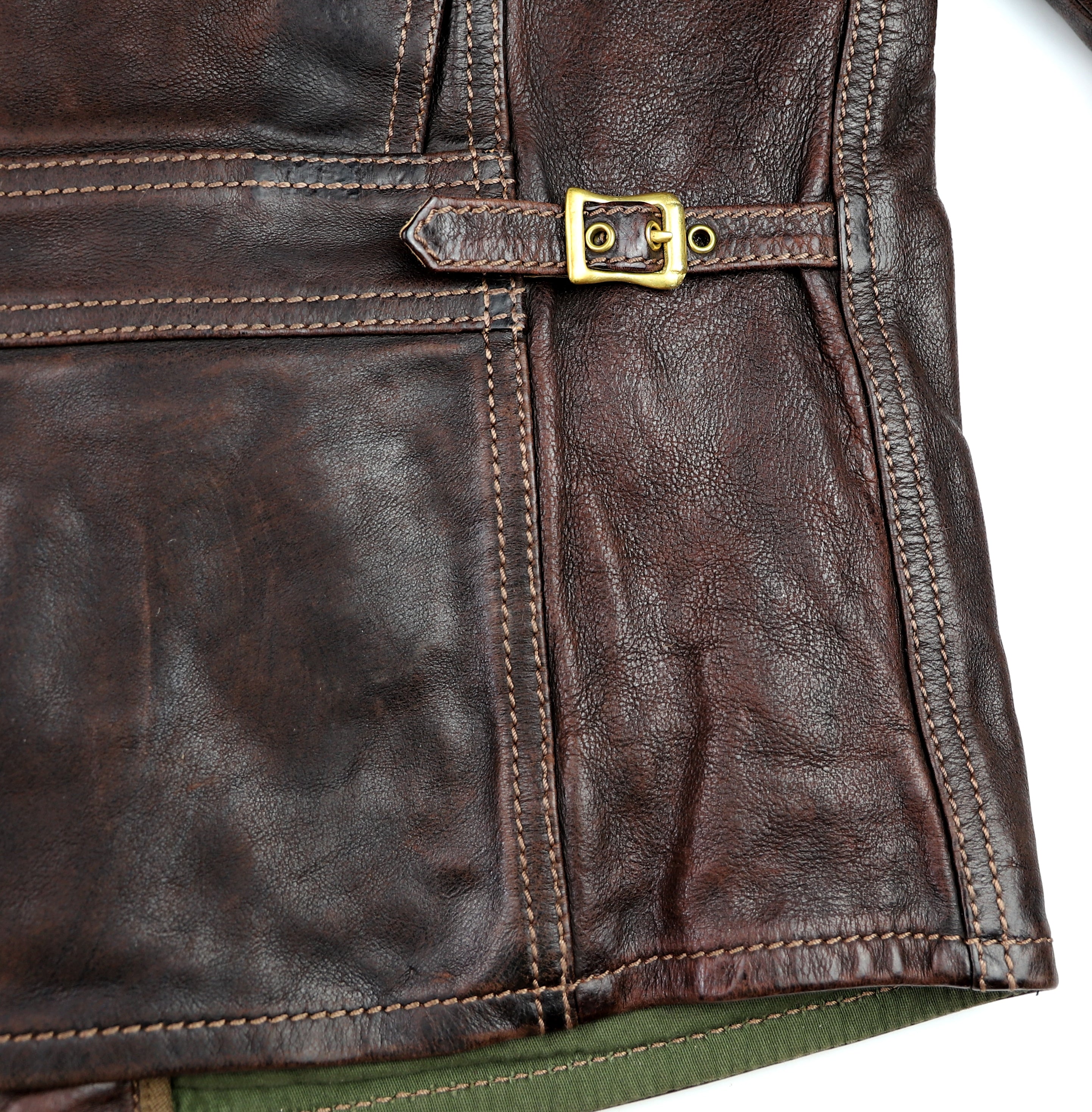 Thedi Atlas Deluxe Half Belt, size Medium, Hand Dyed Cocoa Buffalo