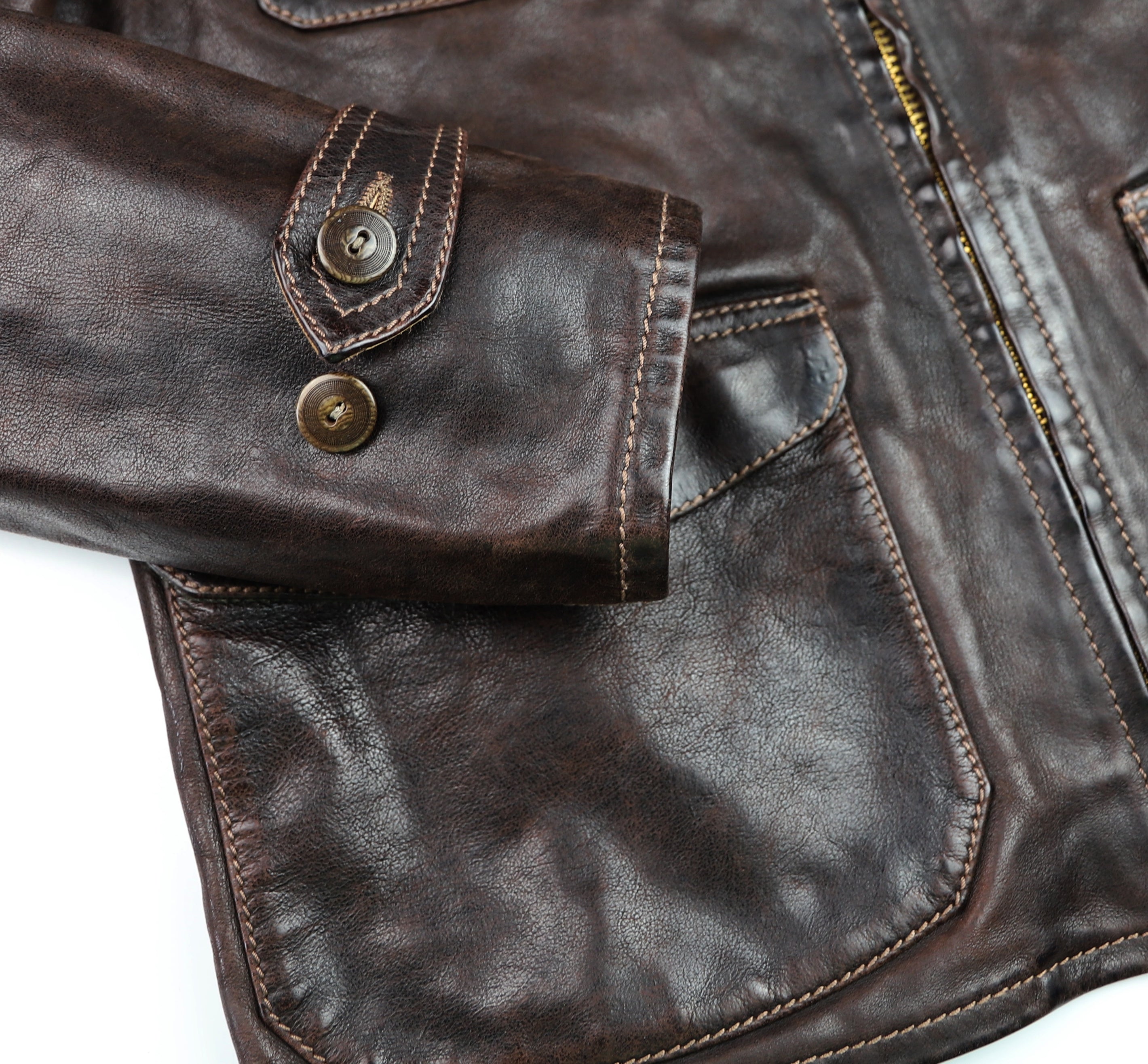 Thedi Atlas Deluxe Half Belt, size Medium, Hand Dyed Cocoa Buffalo