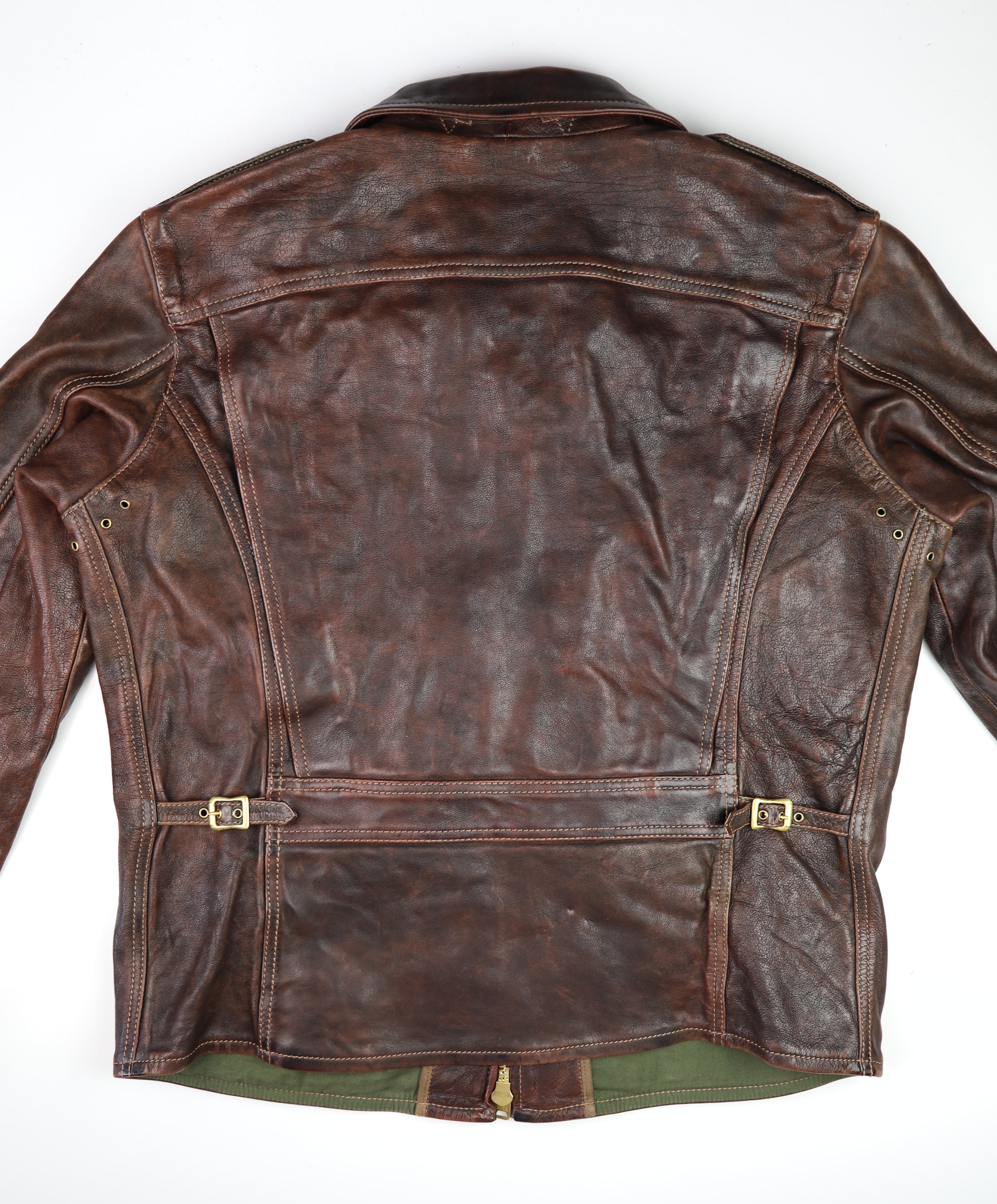 Thedi Atlas Deluxe Half Belt, size XL, Hand Dyed Cocoa Toscano