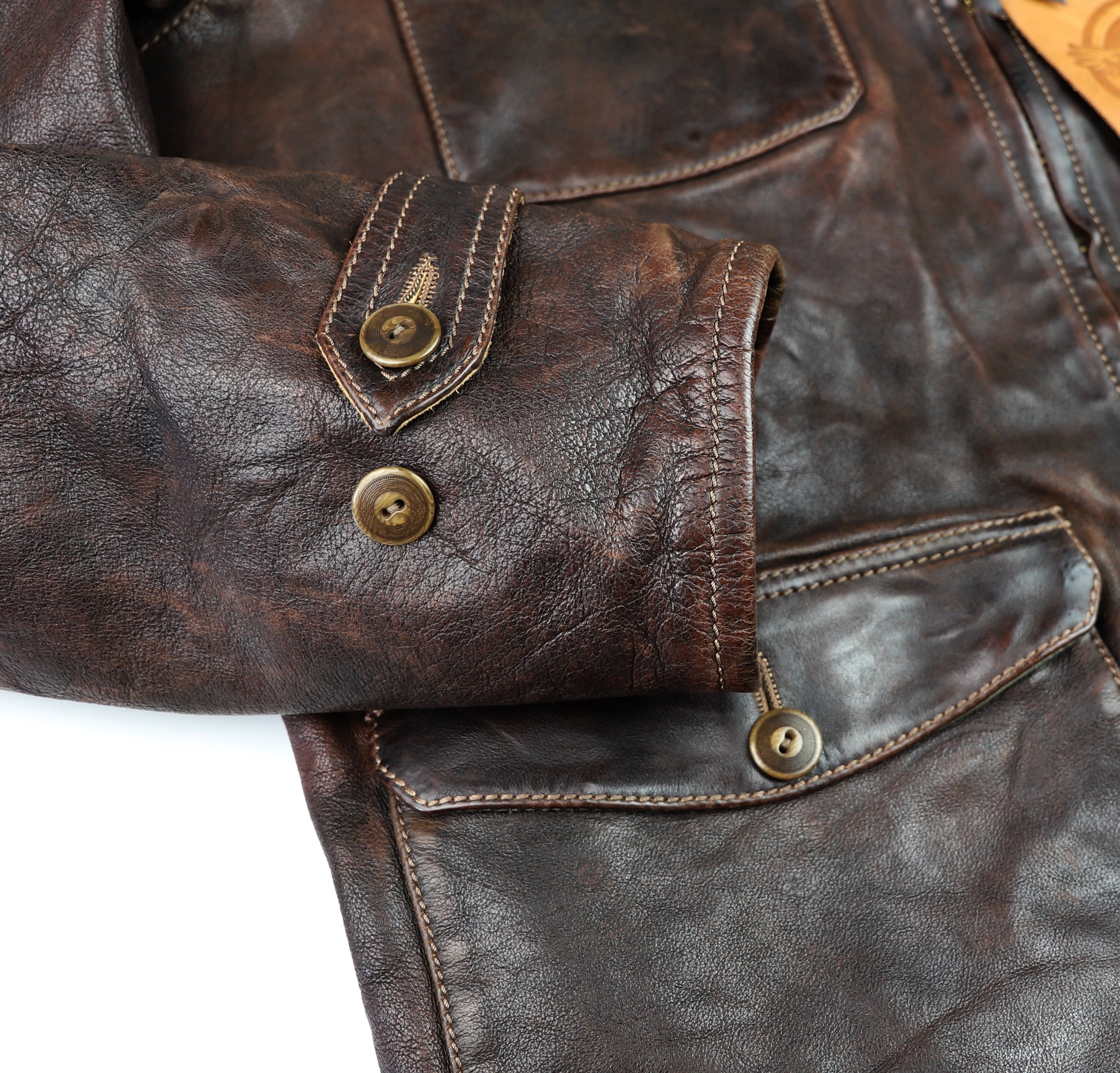 Thedi Atlas Deluxe Half Belt, size XL, Hand Dyed Cocoa Toscano