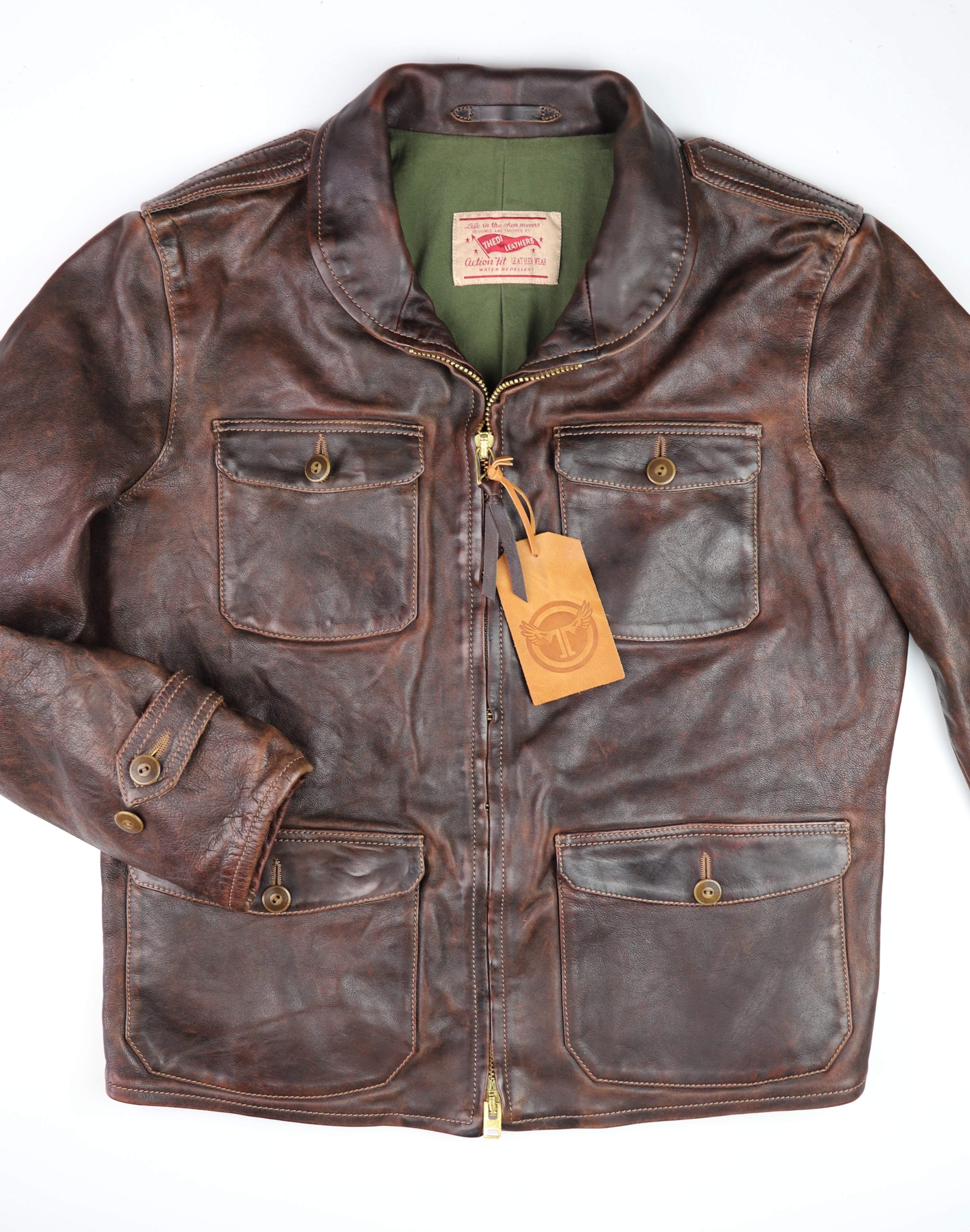 Thedi Atlas Deluxe Half Belt, size XL, Hand Dyed Cocoa Toscano