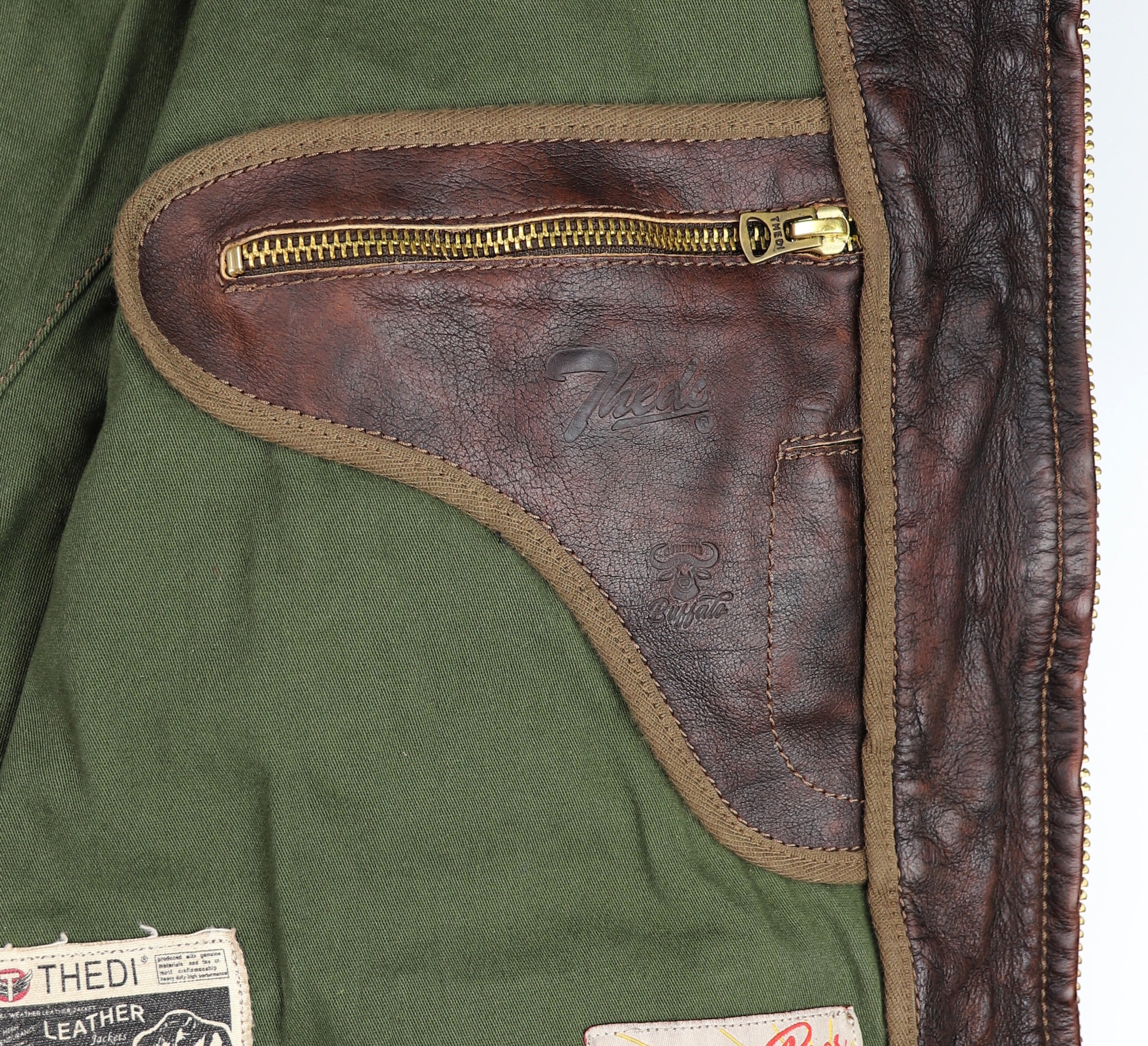 Thedi Atlas Deluxe Half Belt, size XL, Hand Dyed Cocoa Toscano