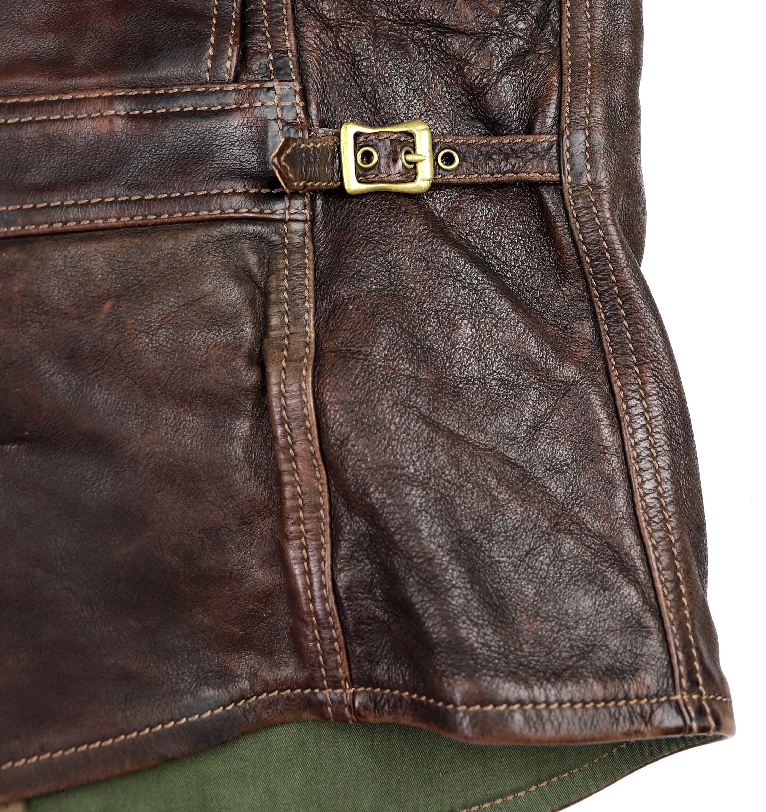 Thedi Atlas Deluxe Half Belt, size XL, Hand Dyed Cocoa Toscano
