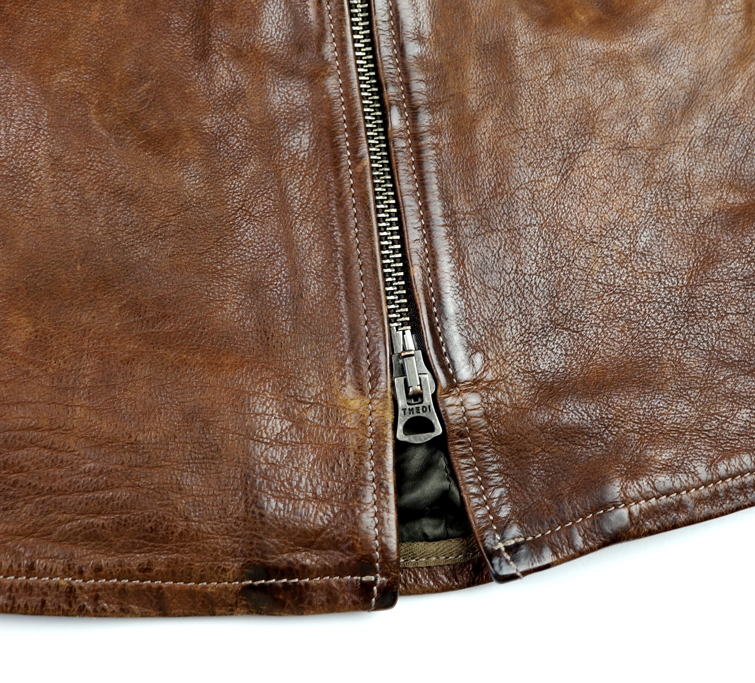 Thedi Cafe Racer Jacket, size Medium, Light Brown Toscano Buffalo