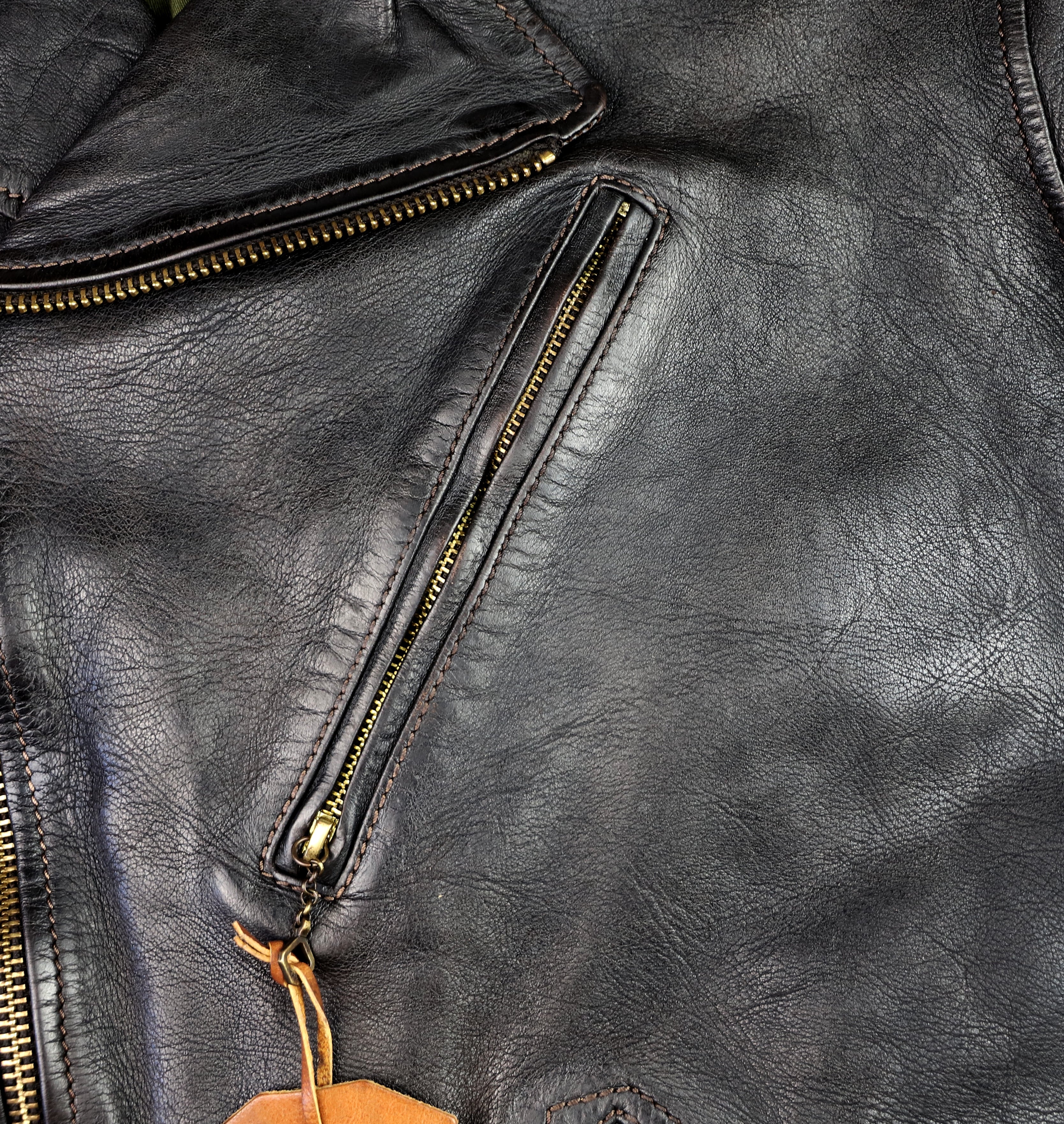 Thedi Evander Crosszip Half Belt, size 2XL, Black Teacore Bruciato Horsehide
