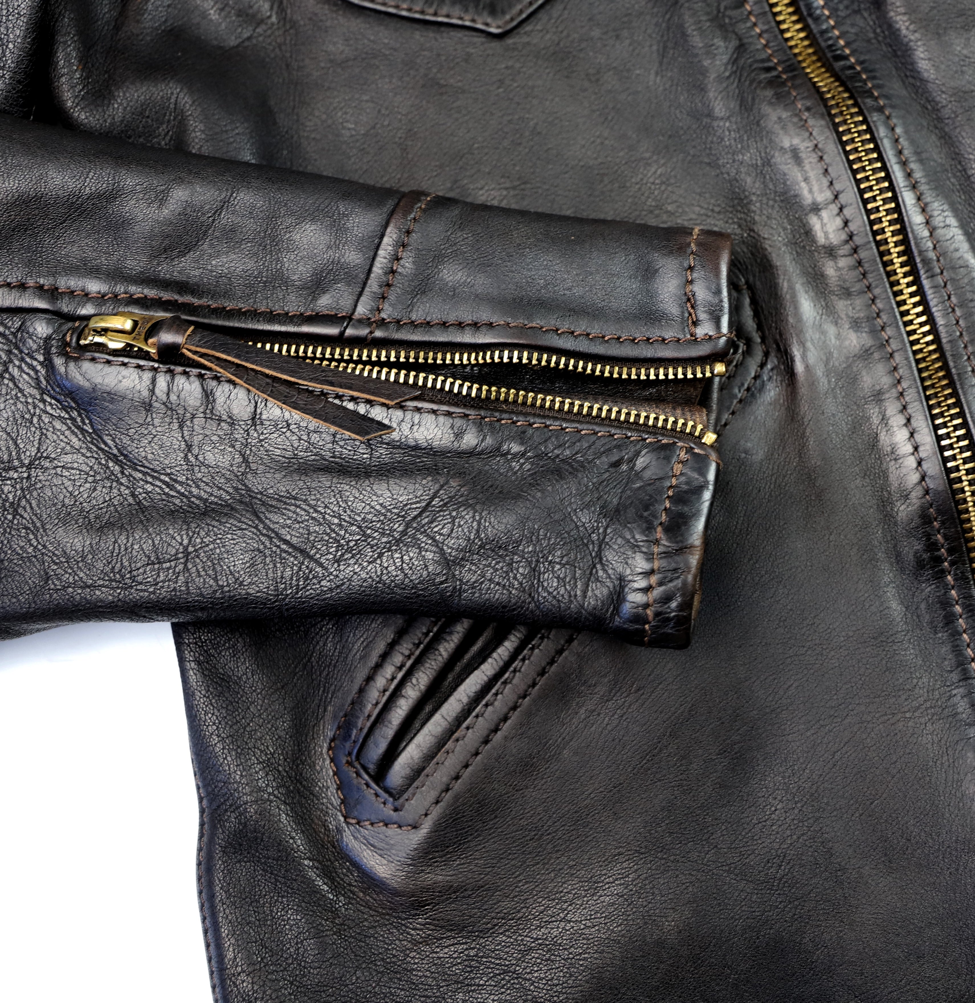 Thedi Evander Crosszip Half Belt, size 2XL, Black Teacore Bruciato Horsehide