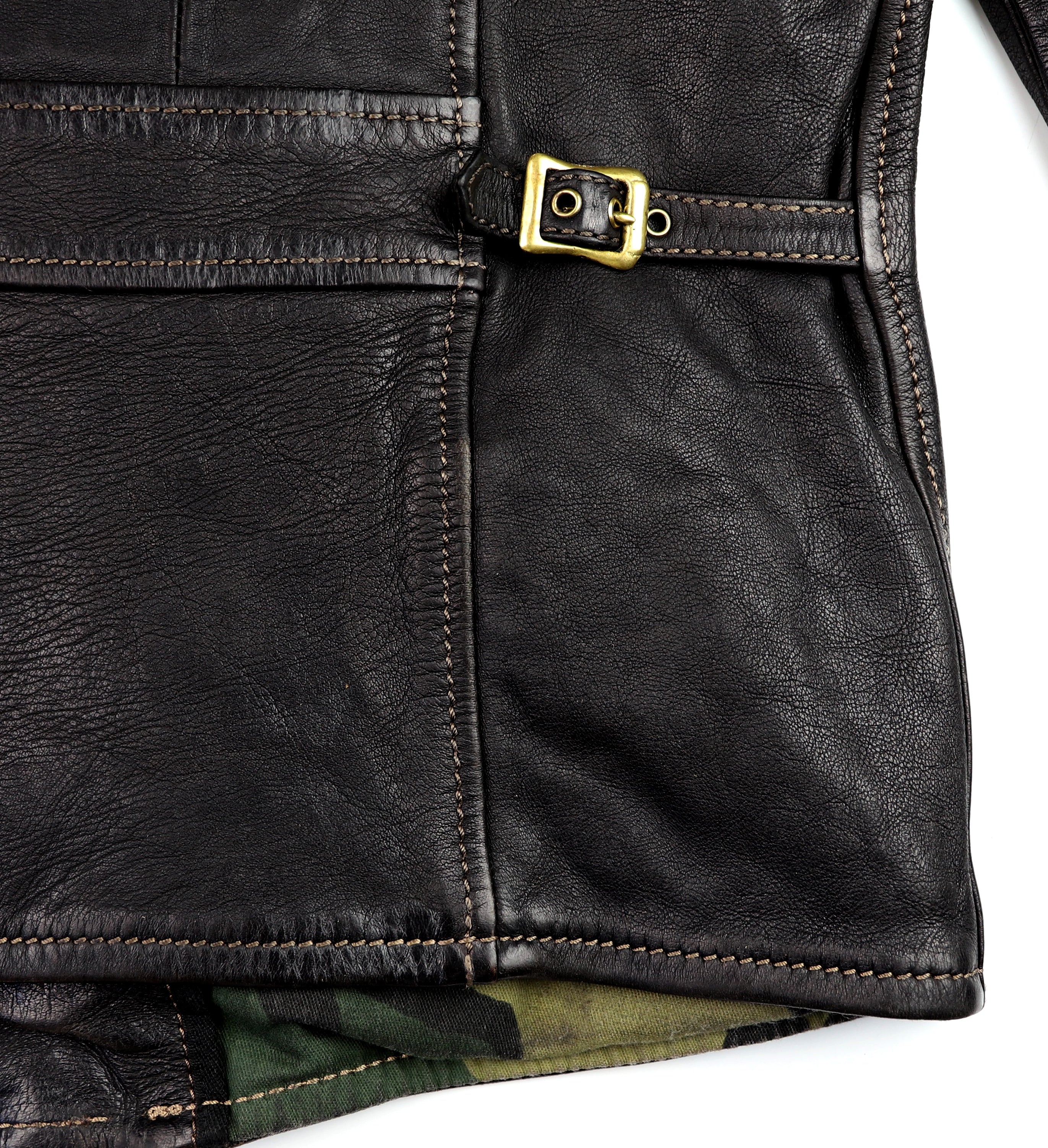 Thedi Evander Crosszip Half Belt, size Large, Black Teacore Bruciato Horsehide