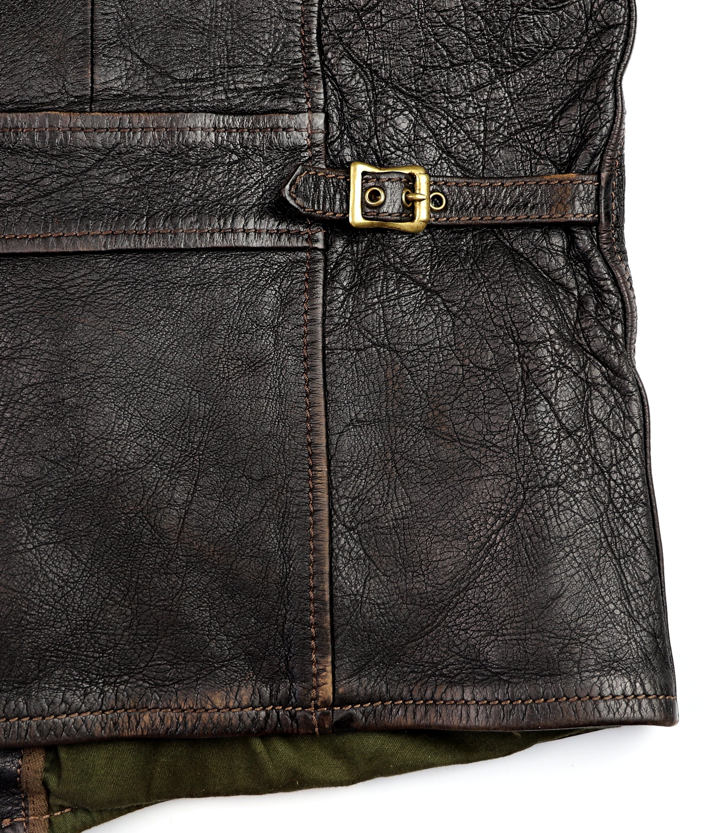 Thedi Evander Crosszip Half Belt, size 4XL, Chestnut Bruciato Horsehide